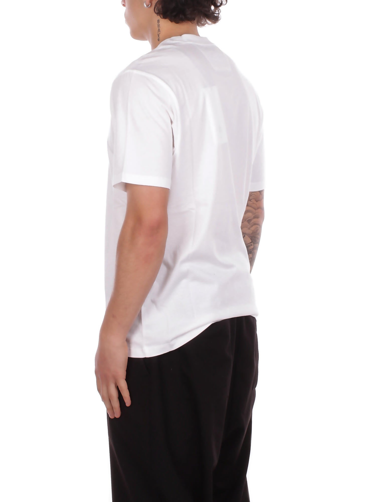 Image of CP COMPANY Uomo T-shirt RCCMTS726A005100W 103 30/1 jersey short sleeve logo Gauze white