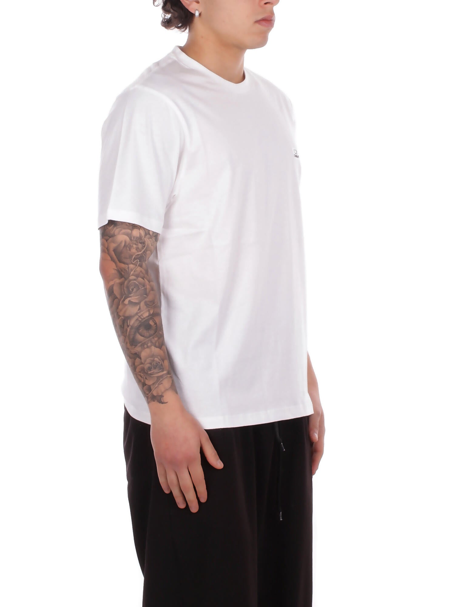 Image of CP COMPANY Uomo T-shirt RCCMTS726A005100W 103 30/1 jersey short sleeve logo Gauze white