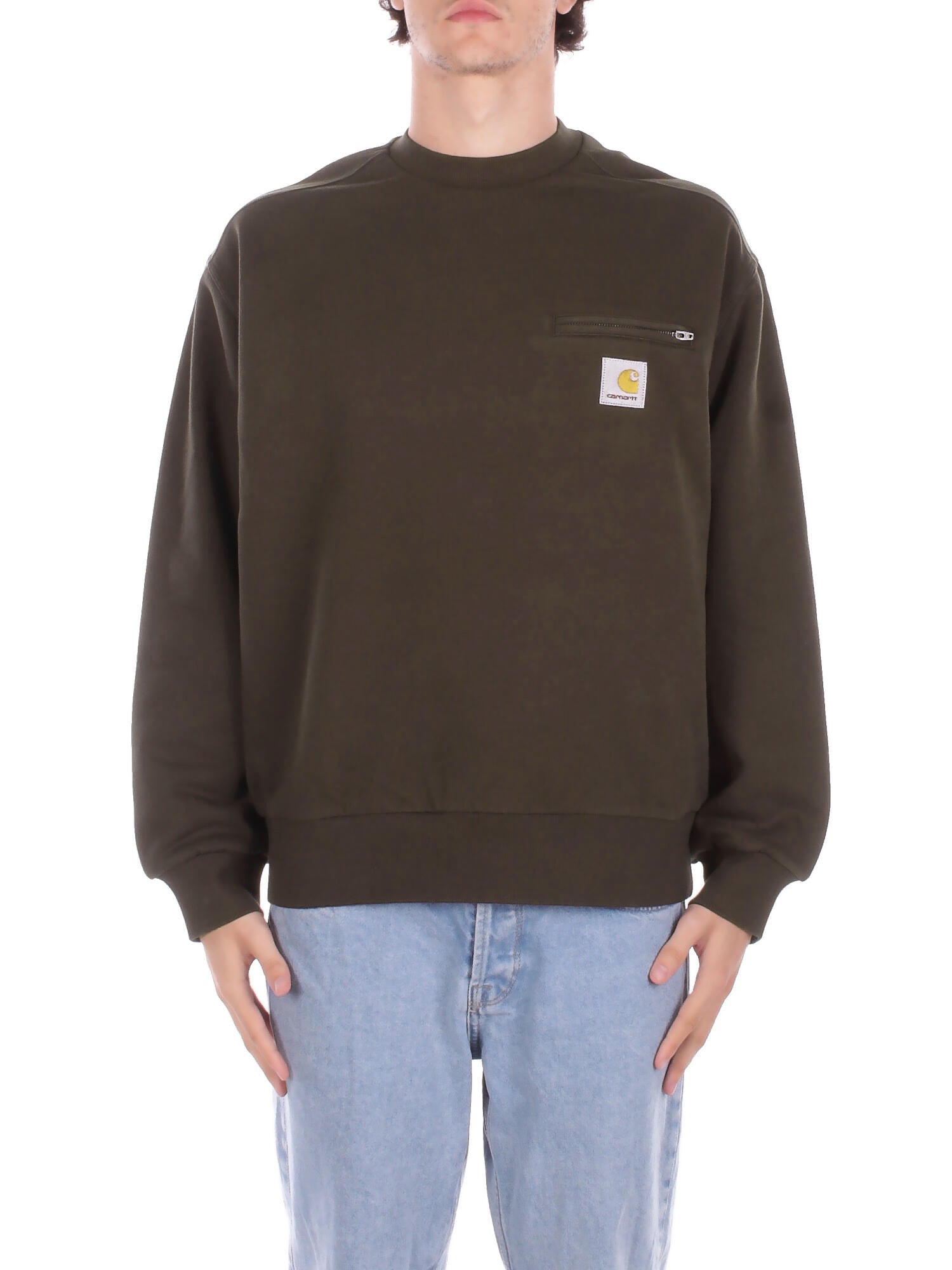 Image of CARHARTT WIP Uomo Felpa I035547 4906 Detroi sweatshirt Oliva