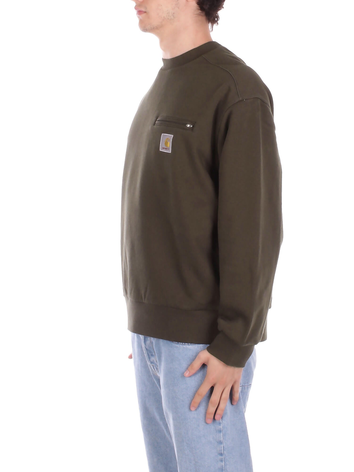 Image of CARHARTT WIP Uomo Felpa I035547 4906 Detroi sweatshirt Oliva