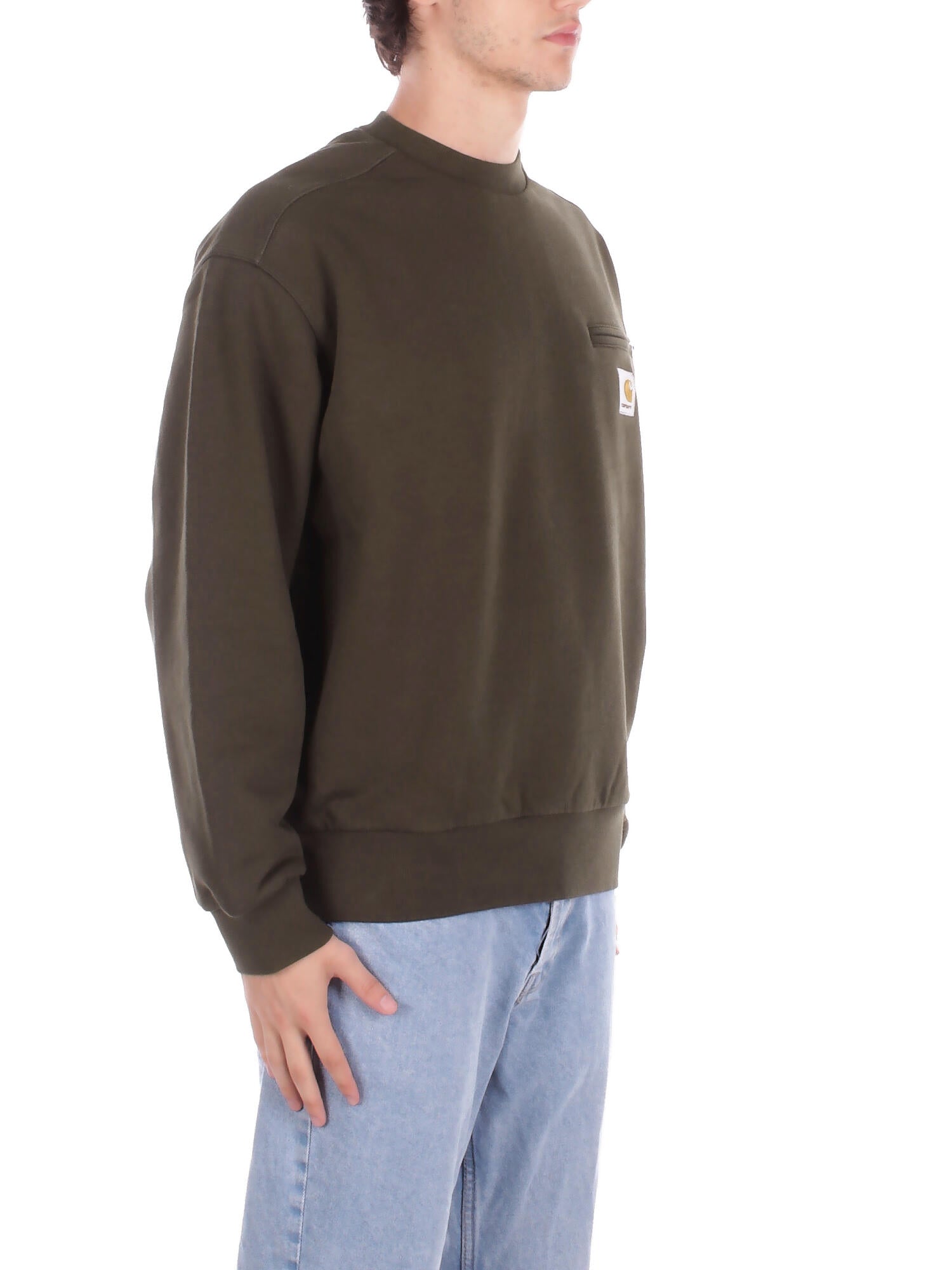 Image of CARHARTT WIP Uomo Felpa I035547 4906 Detroi sweatshirt Oliva