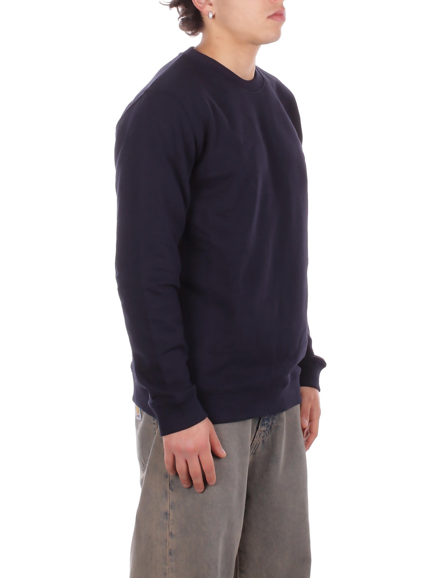Image of DONDUP Uomo Felpa UF641KF0196U 890 Felpa regular in felpa cotone Blu