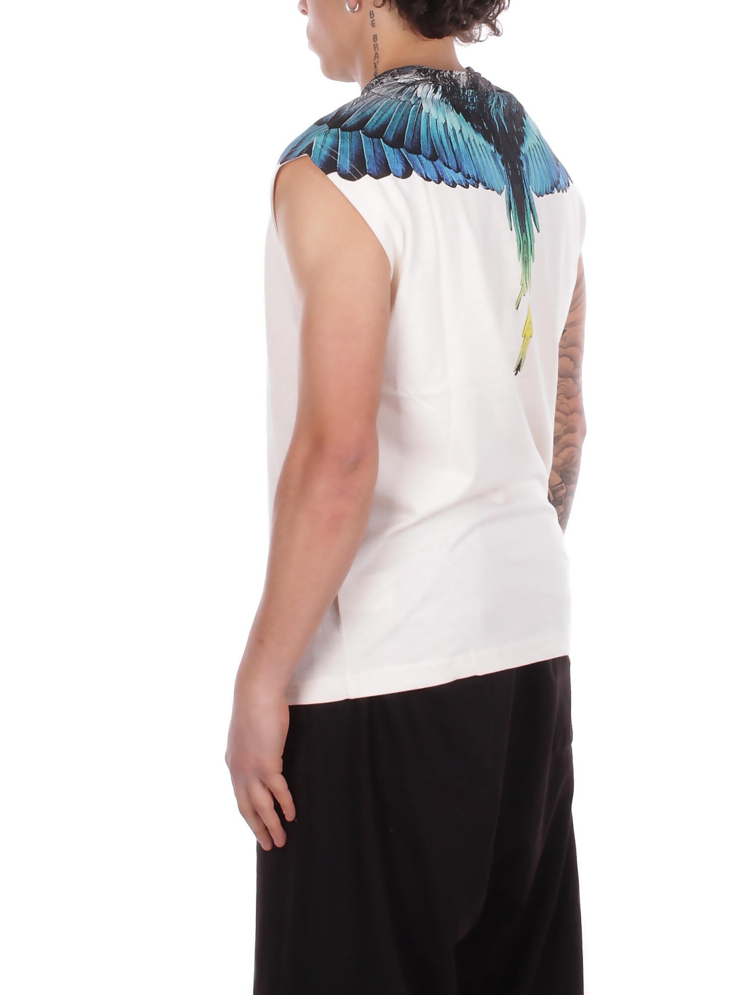 MARCELO BURLON COUNTY OF MILAN Uomo T-shirt S6CMMATH023 412 T-shirt jersey sleeveless man Coconut