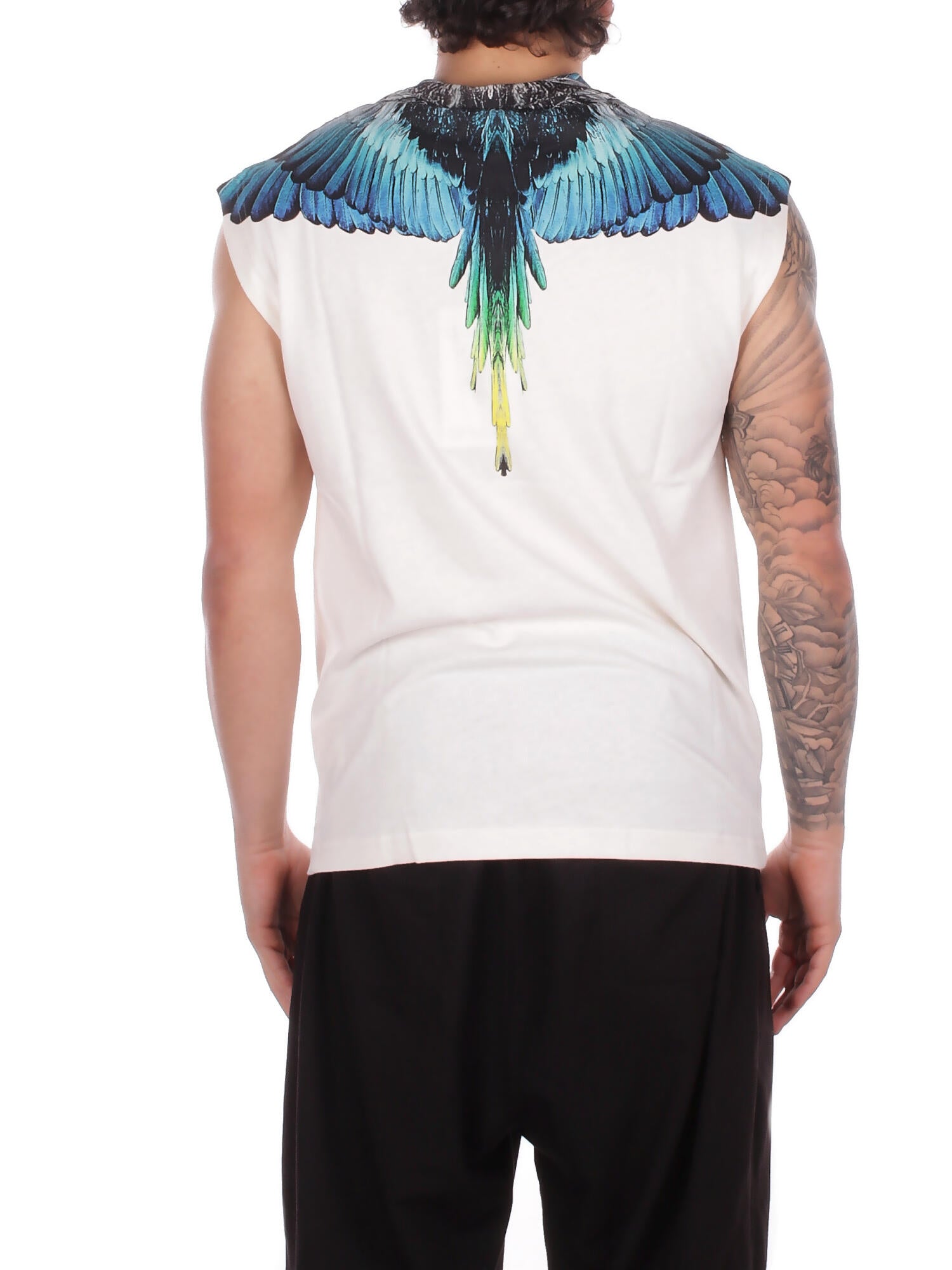 MARCELO BURLON COUNTY OF MILAN Uomo T-shirt S6CMMATH023 412 T-shirt jersey sleeveless man Coconut