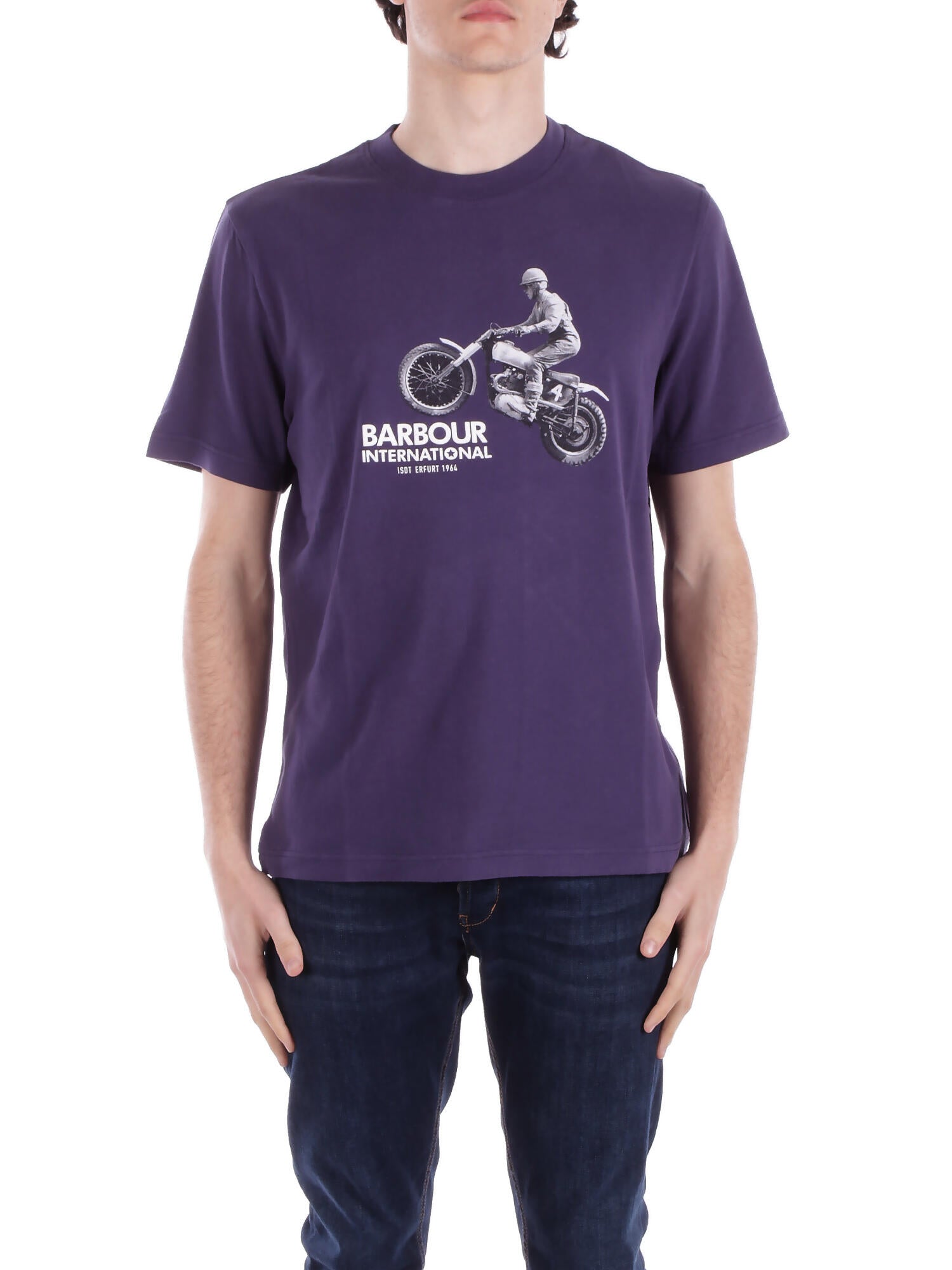 Image of BARBOUR Uomo T-shirt MTS1432 MTS BU78 Jump archive graphic t-shirt Blue