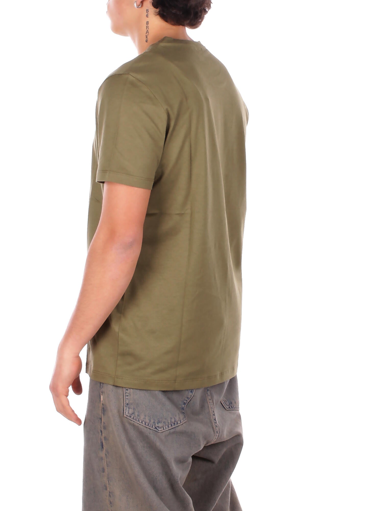 Image of DONDUP Uomo T-shirt US198JF0271U 633 T-shirt regular in jersey basi Militare