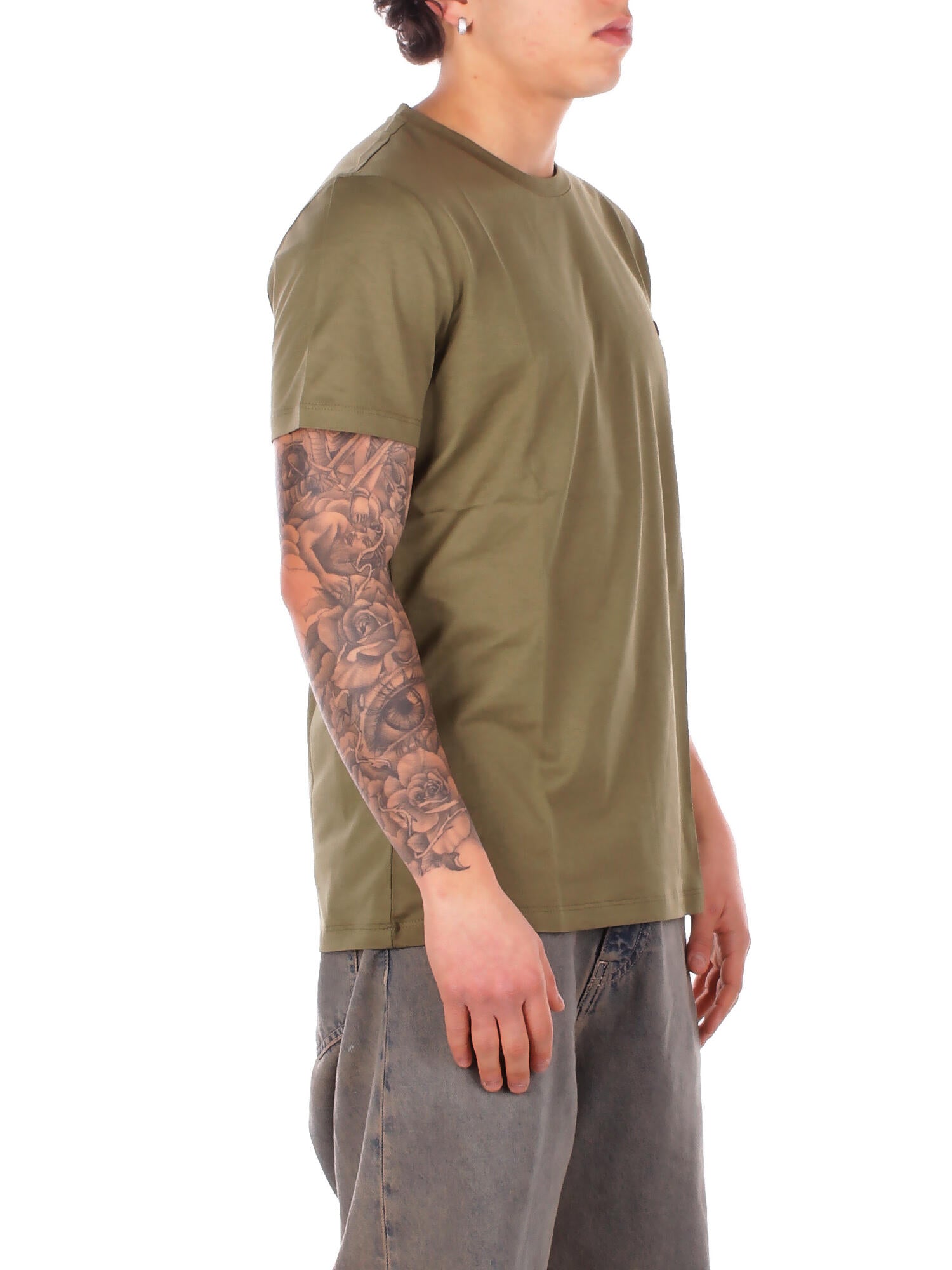 DONDUP Uomo T-shirt US198JF0271U 633 T-shirt regular in jersey basi Militare
