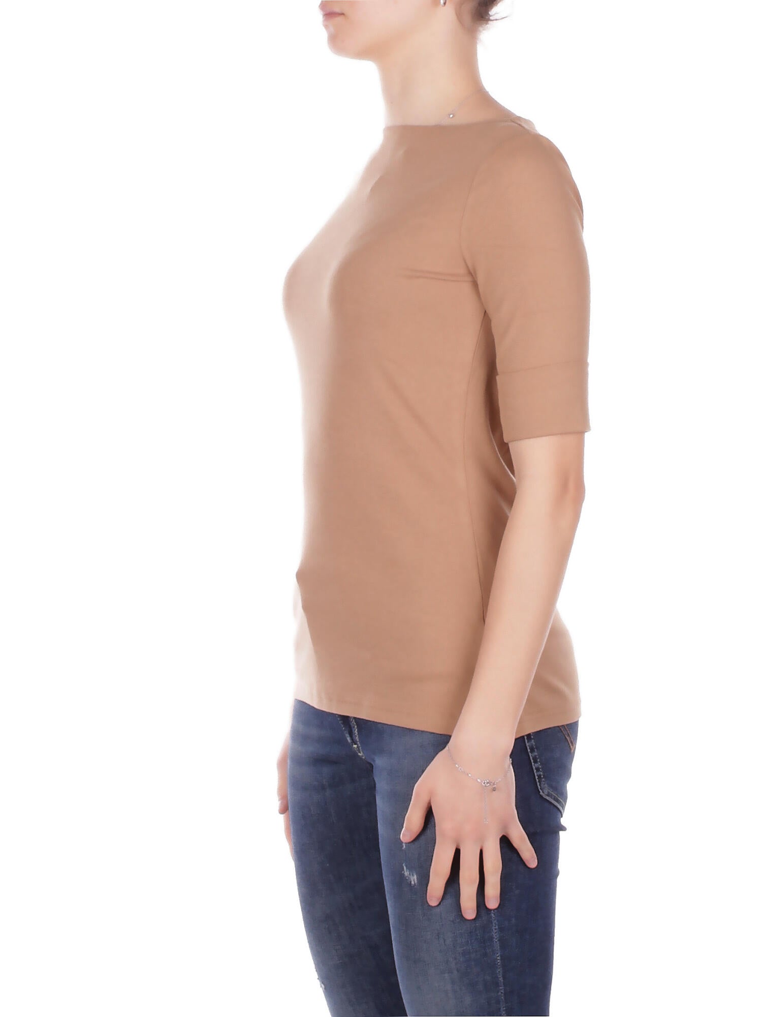 RALPH LAUREN Donna Maglia 200654963 147 Judy elbow sleeve knit Camel