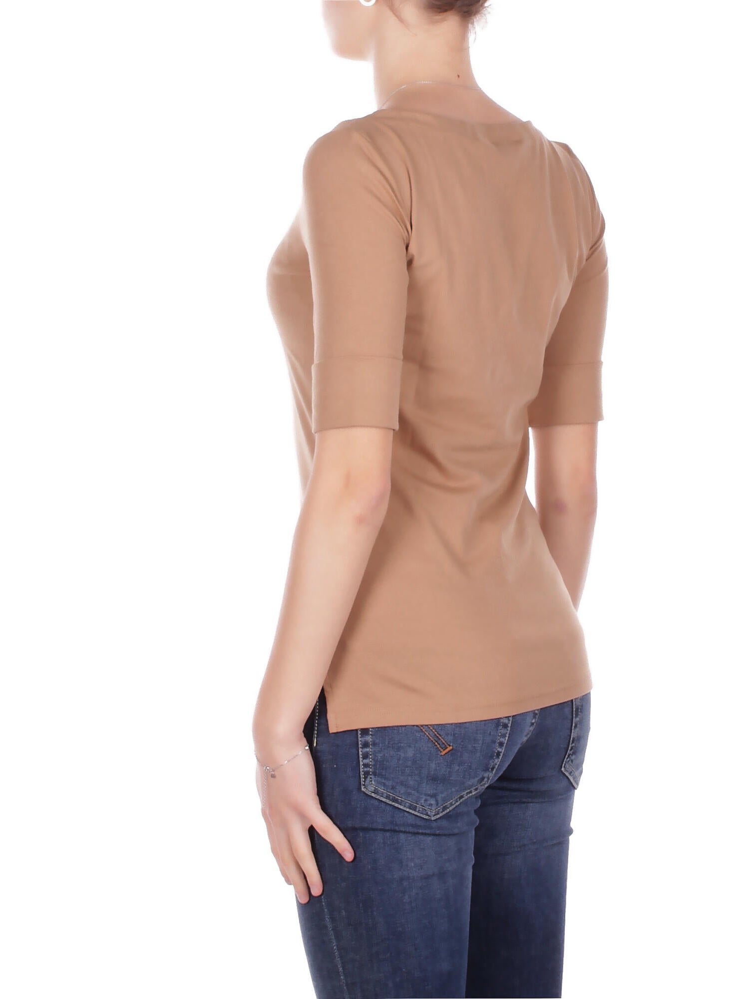 Image of RALPH LAUREN Donna Maglia 200654963 147 Judy elbow sleeve knit Camel