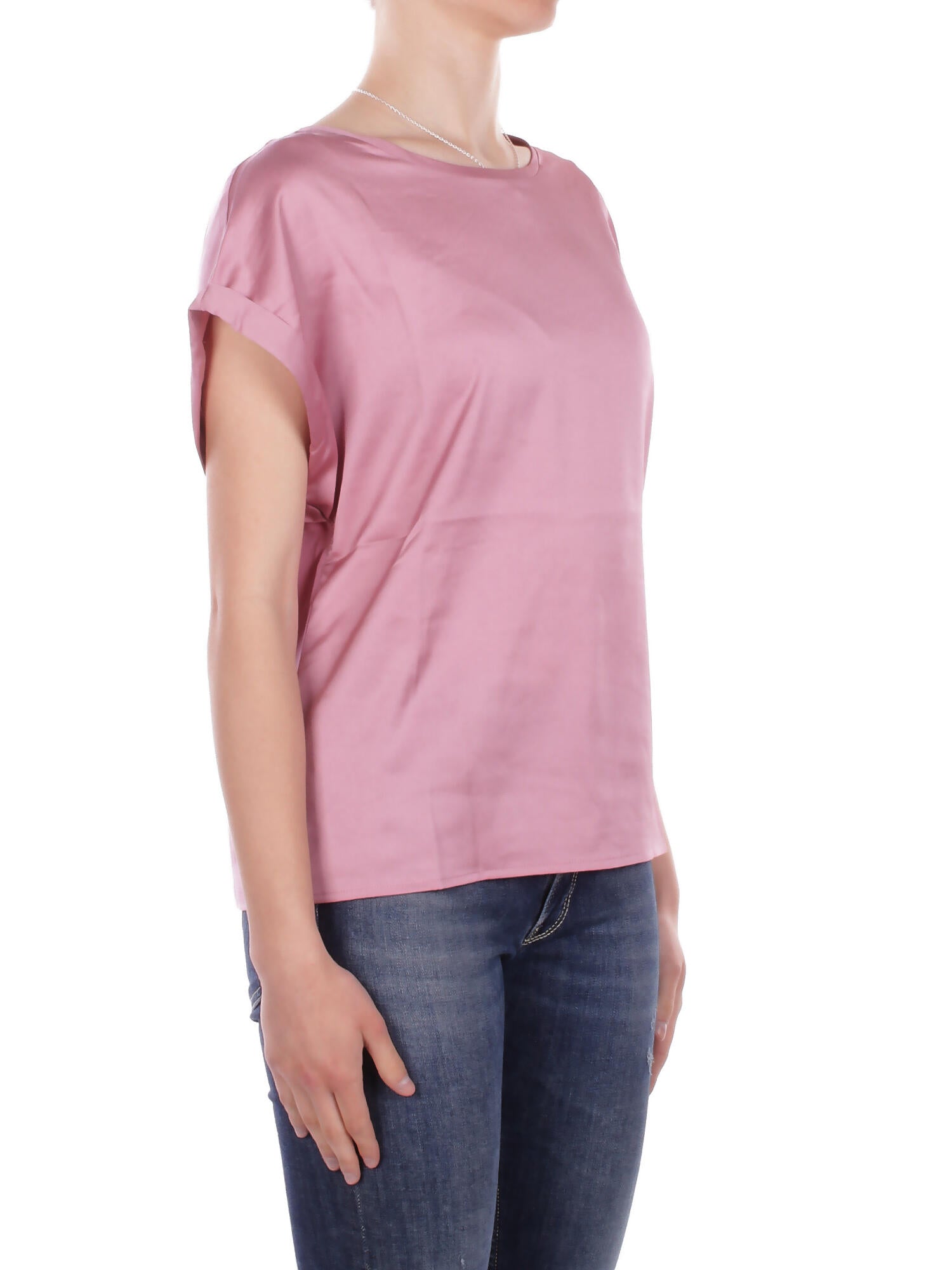 ONLY Donna T-shirt 15303413 LILAS Onllieke s\s satin mix top wvn Lilas