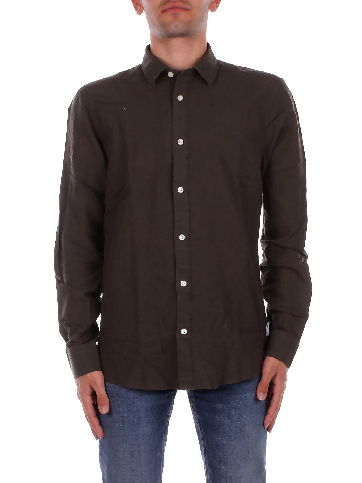 ONLY & SONS Uomo Camicia 22012321 KAMBABA Onscaiden life ls solid linen Militare