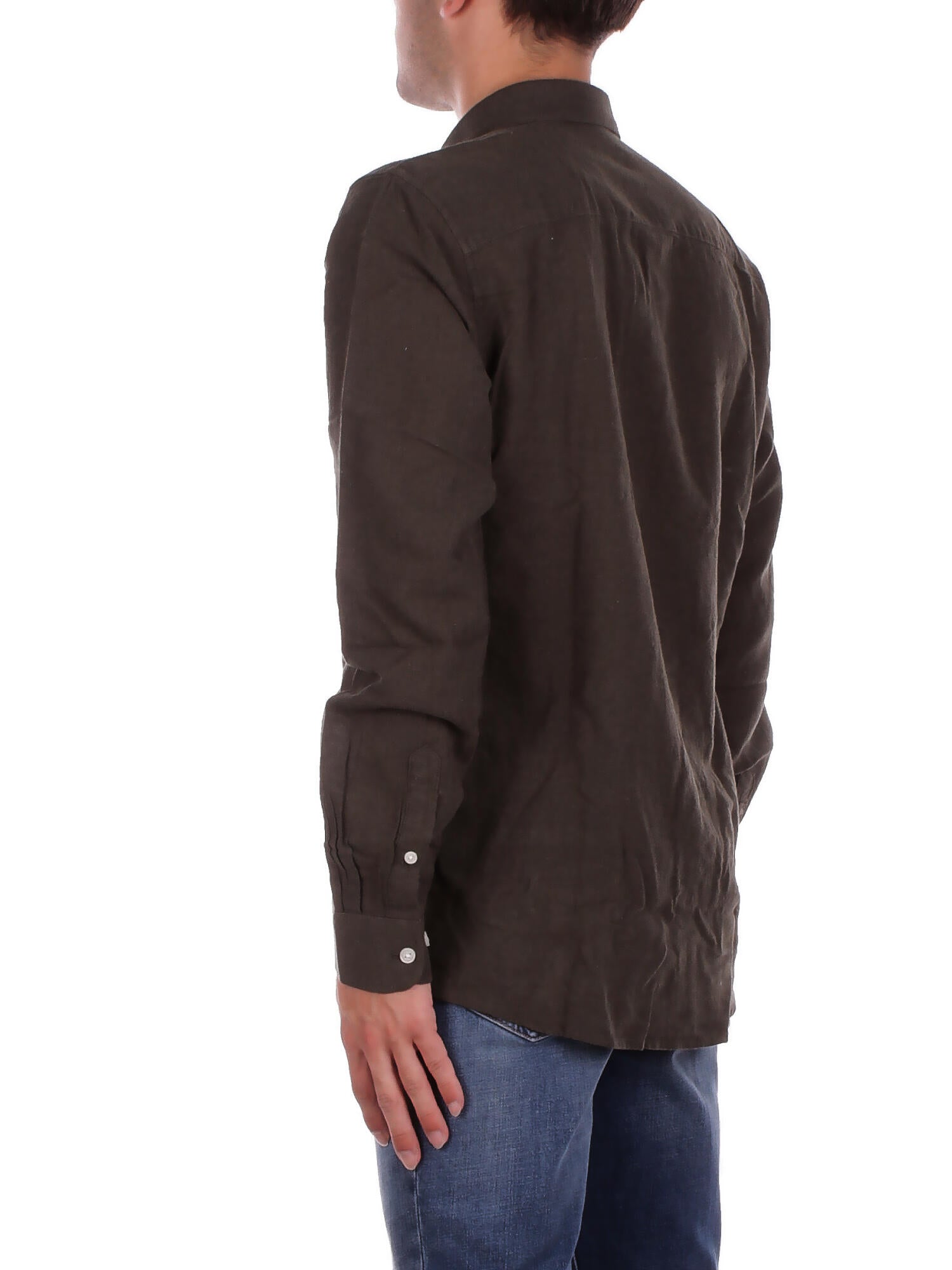 Image of ONLY & SONS Uomo Camicia 22012321 KAMBABA Onscaiden life ls solid linen Militare