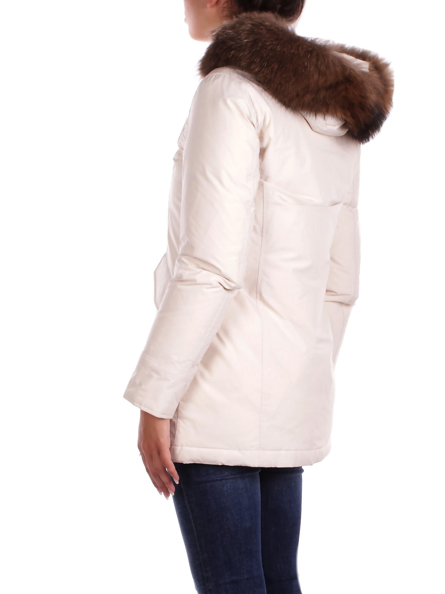 Image of WOOLRICH Donna Giubbotto CFWWOU0652FRUT3128 8743 Luxury arctic raccoon parka Crema