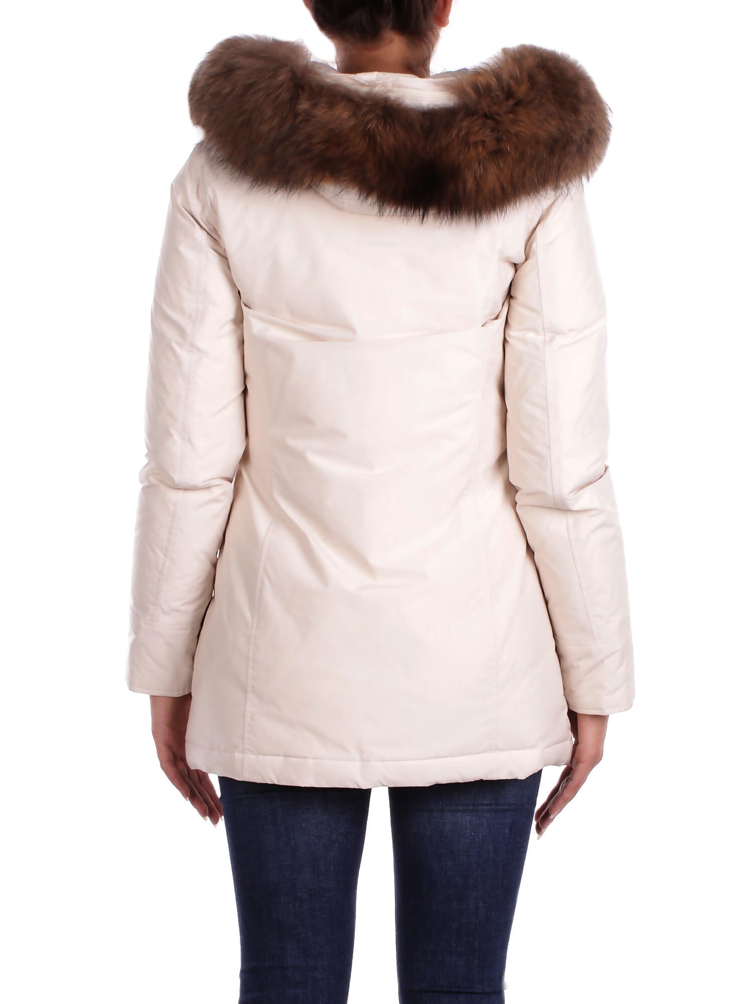 WOOLRICH Donna Giubbotto CFWWOU0652FRUT3128 8743 Luxury arctic raccoon parka Crema