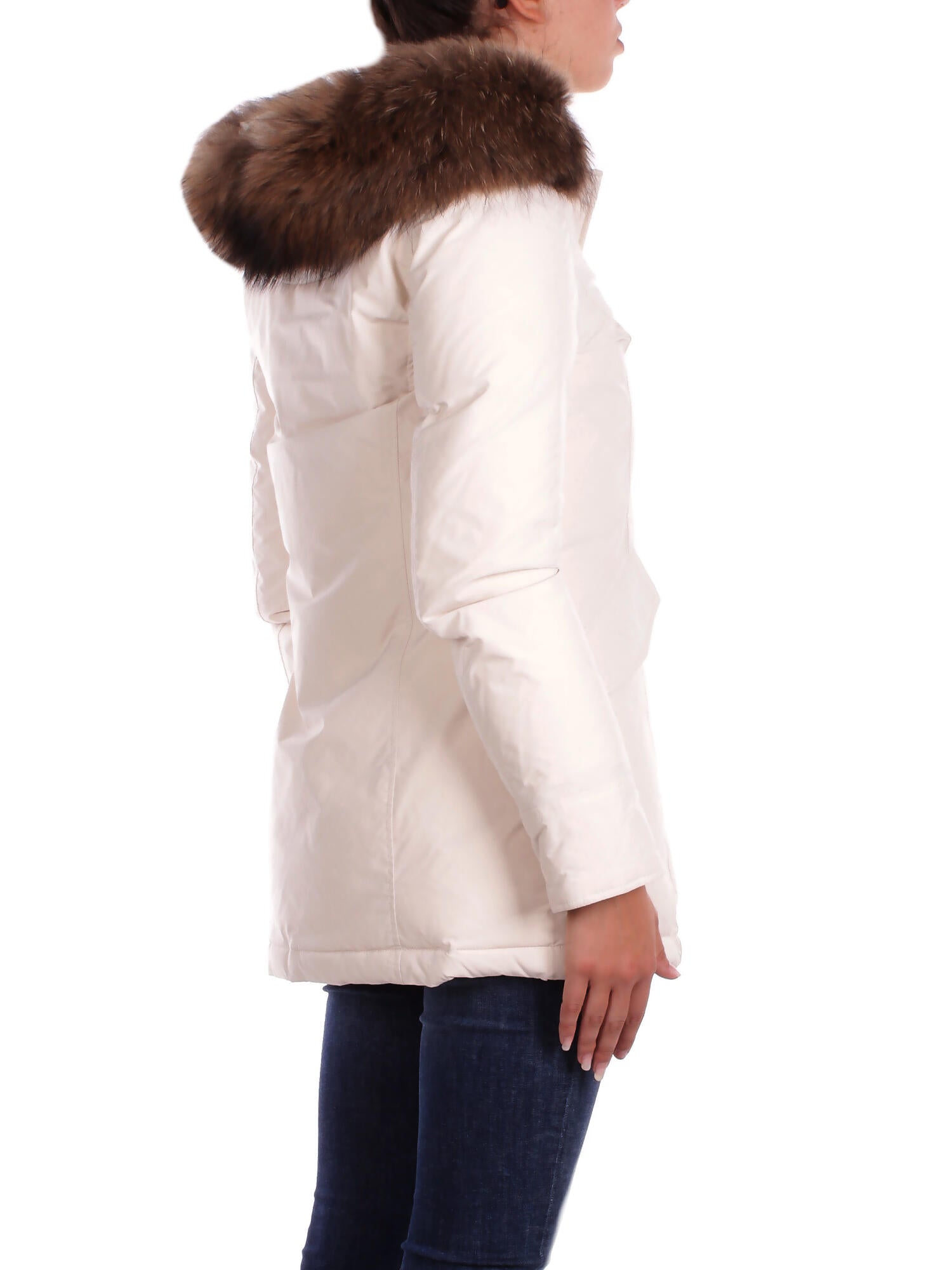 WOOLRICH Donna Giubbotto CFWWOU0652FRUT3128 8743 Luxury arctic raccoon parka Crema