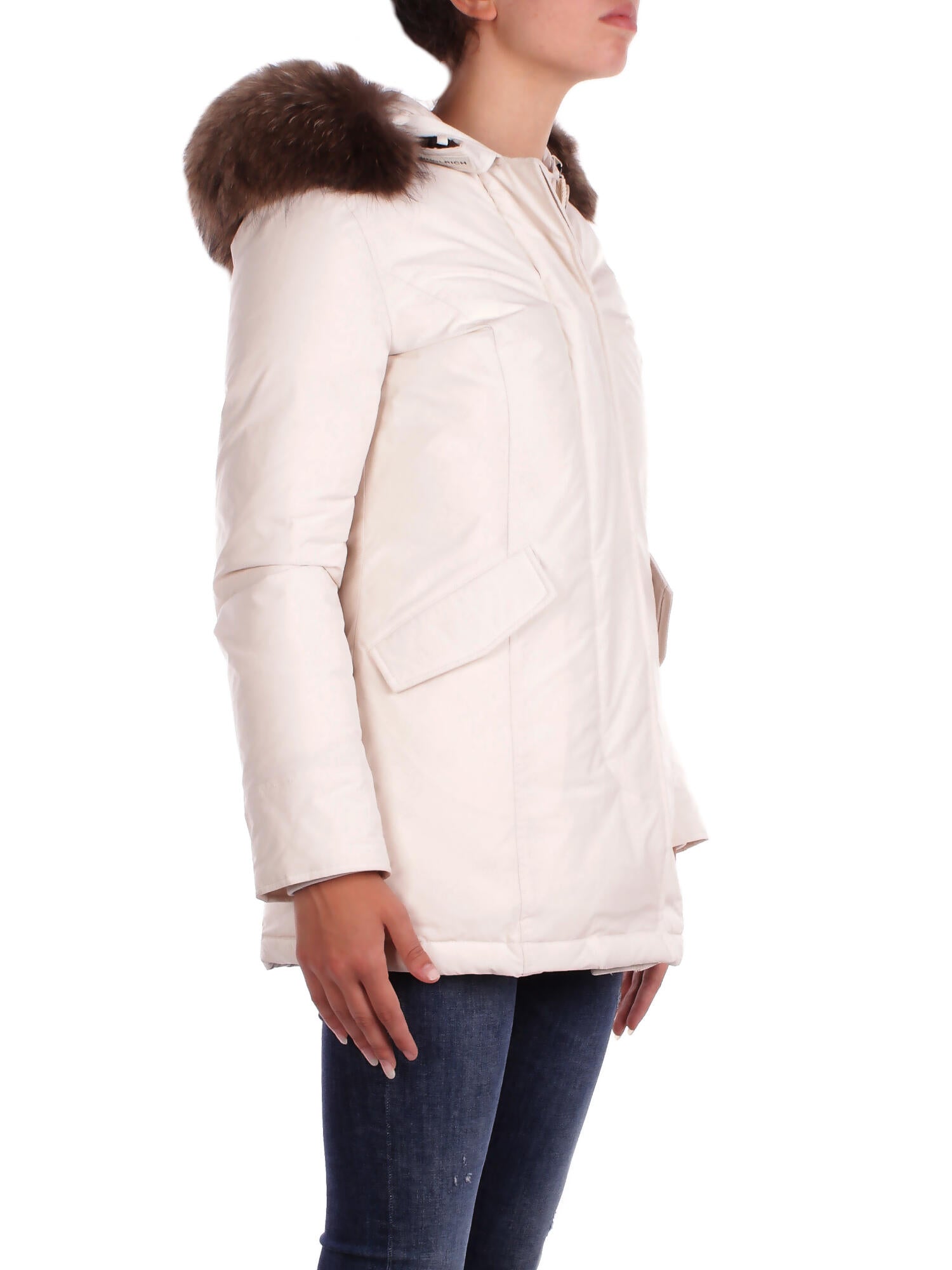 Image of WOOLRICH Donna Giubbotto CFWWOU0652FRUT3128 8743 Luxury arctic raccoon parka Crema