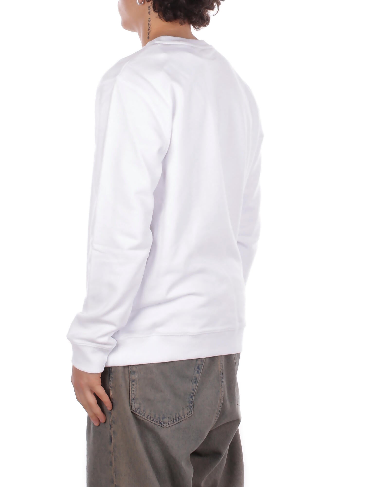 Image of DONDUP Uomo Felpa UF641KF0196U 000 Felpa regular in felpa cotone Bianco