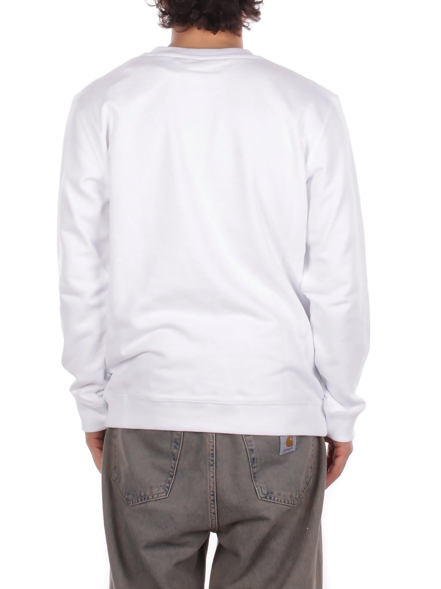 Image of DONDUP Uomo Felpa UF641KF0196U 000 Felpa regular in felpa cotone Bianco