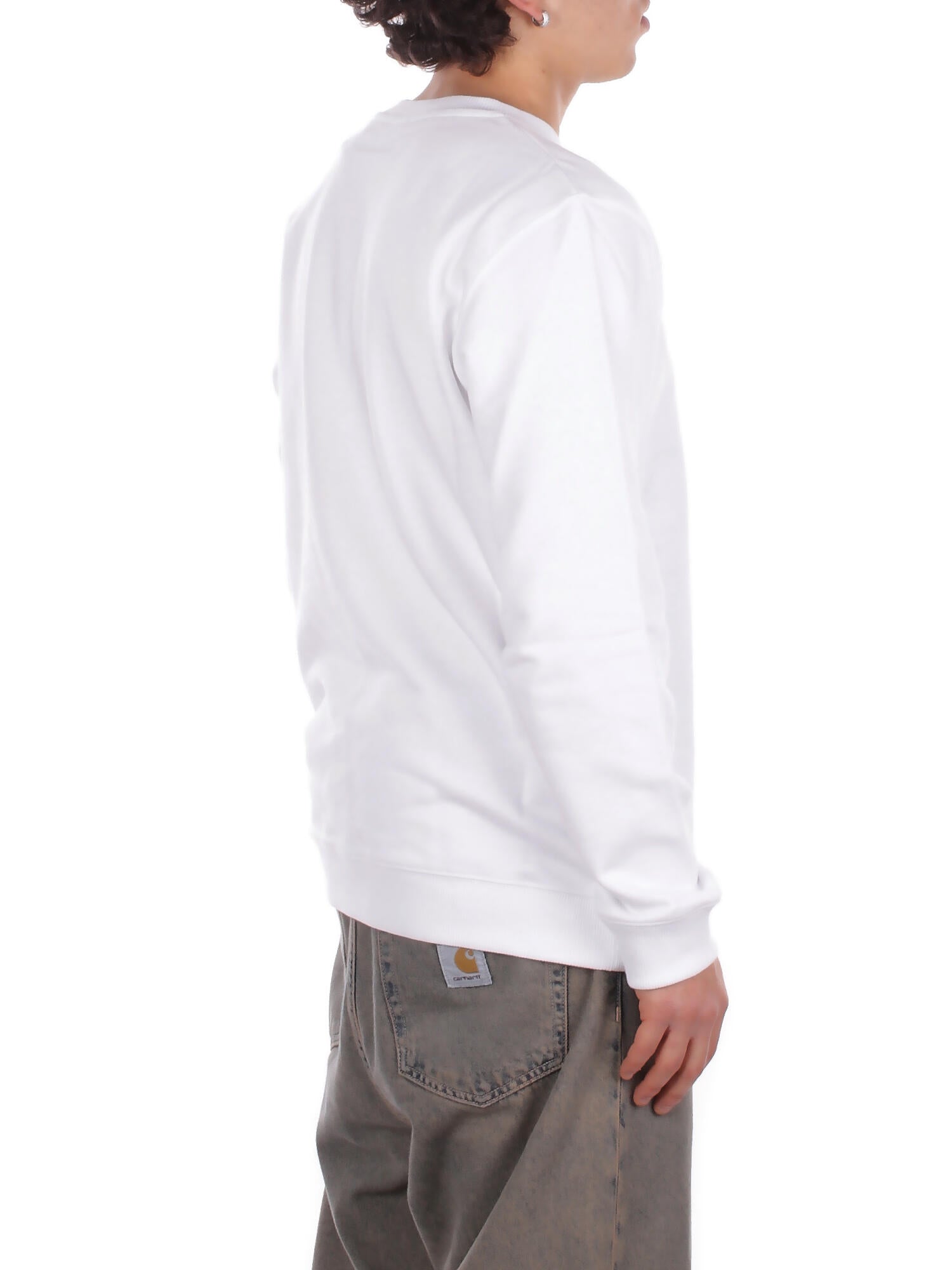 Image of DONDUP Uomo Felpa UF641KF0196U 000 Felpa regular in felpa cotone Bianco