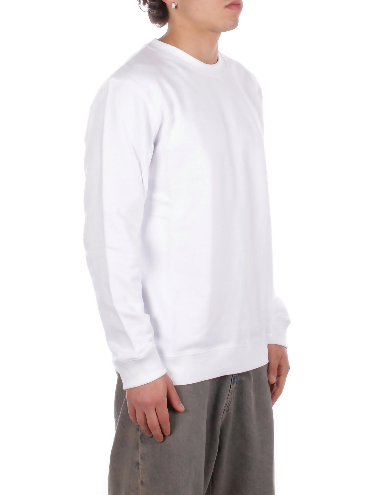 Image of DONDUP Uomo Felpa UF641KF0196U 000 Felpa regular in felpa cotone Bianco