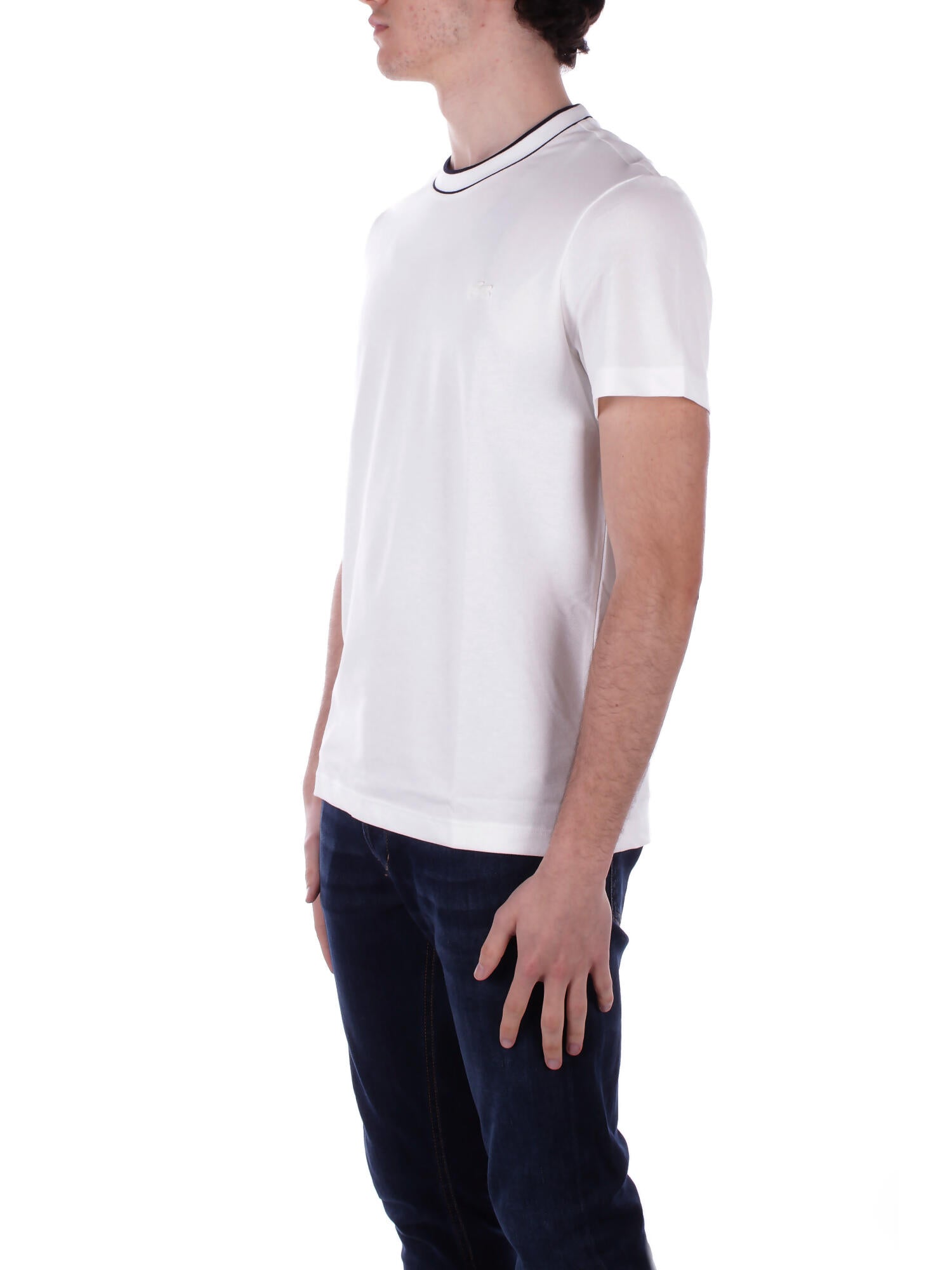 LACOSTE Uomo Maglia TH8174 70V Tee shirt Farina