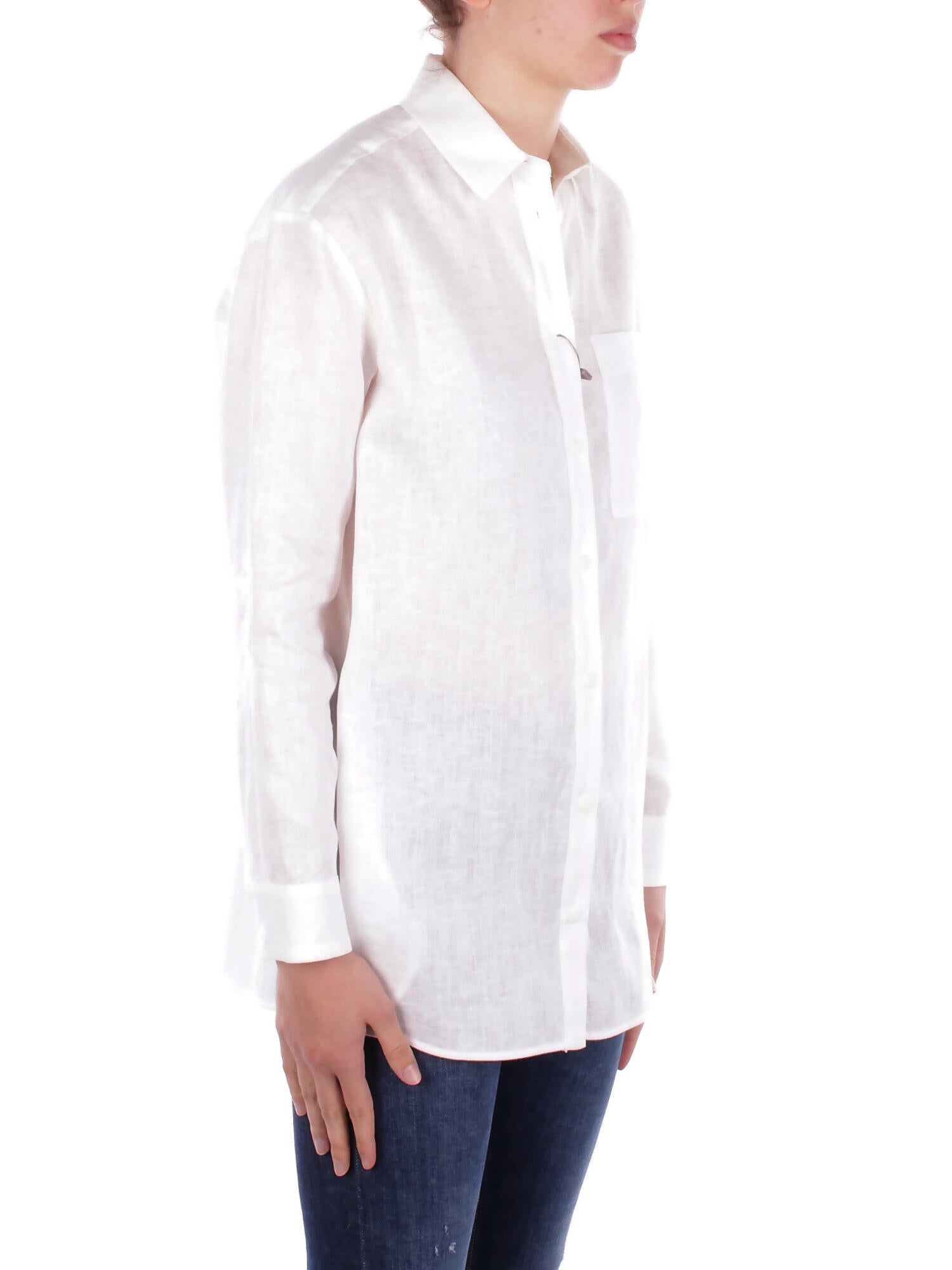 Image of MAX MARA Donna Camicia NOEL 010 Camicia puro lino lavata Bianco