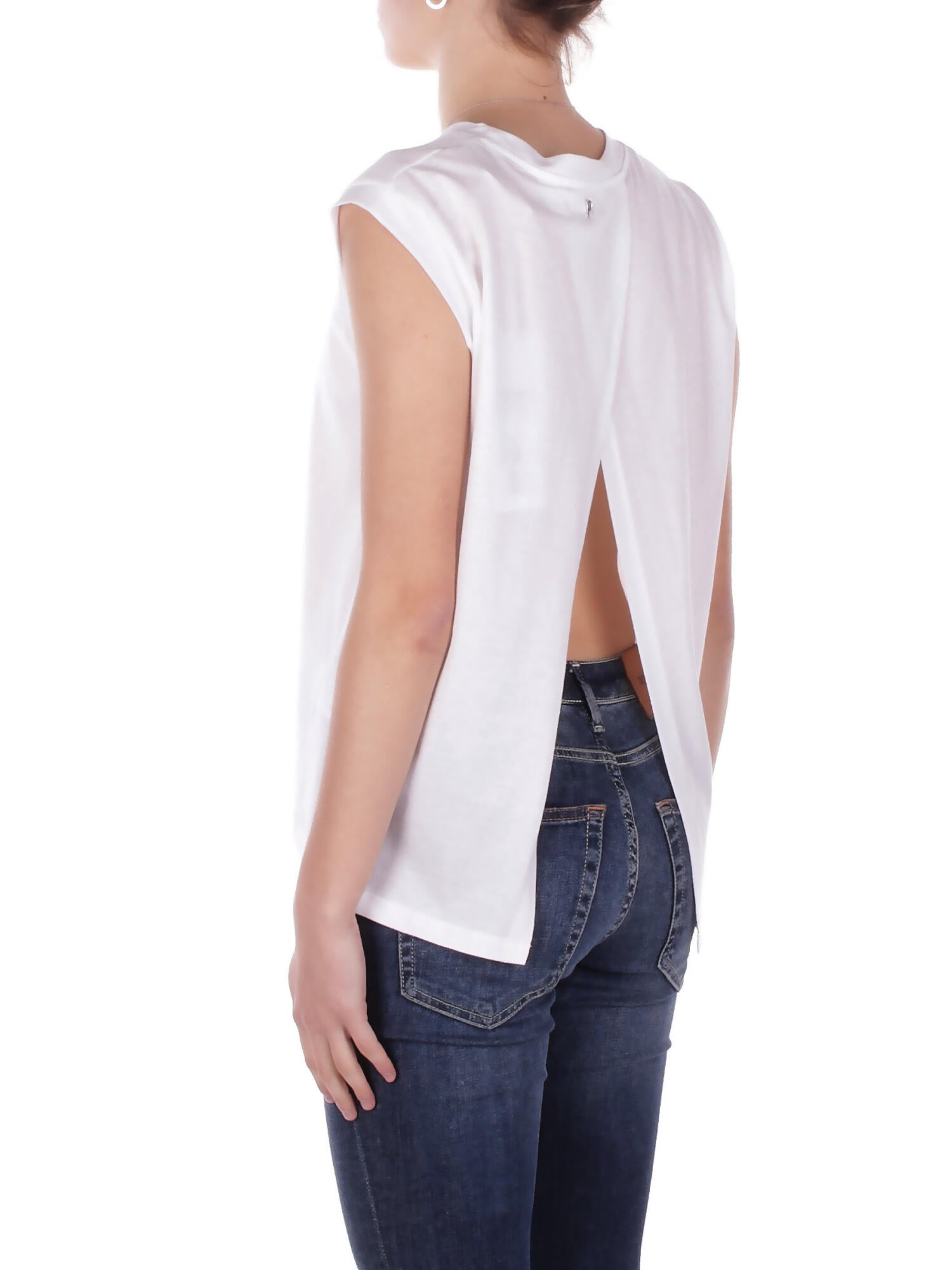 DONDUP Donna Maglia DS080JF0350D 000 Girocollo regular in jersey Bianco