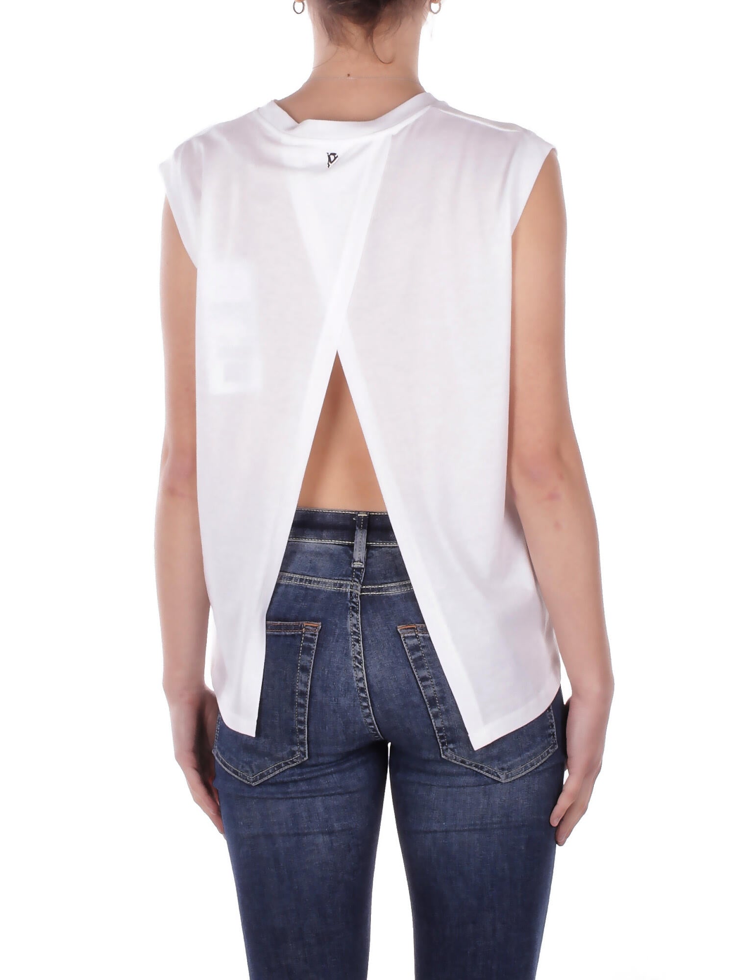 DONDUP Donna Maglia DS080JF0350D 000 Girocollo regular in jersey Bianco