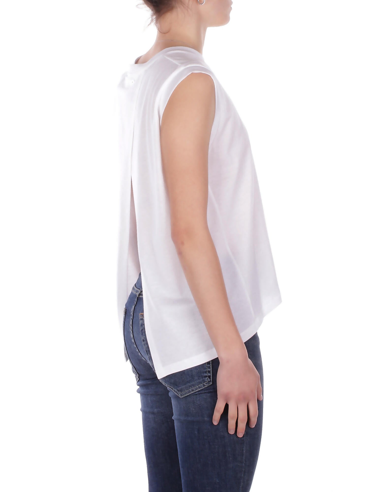 DONDUP Donna Maglia DS080JF0350D 000 Girocollo regular in jersey Bianco