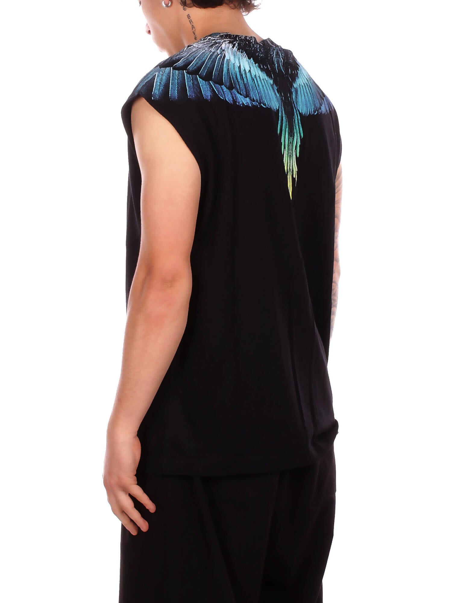 MARCELO BURLON COUNTY OF MILAN Uomo T-shirt S6CMMATH023 110 T-shirt jersey sleeveless man Black
