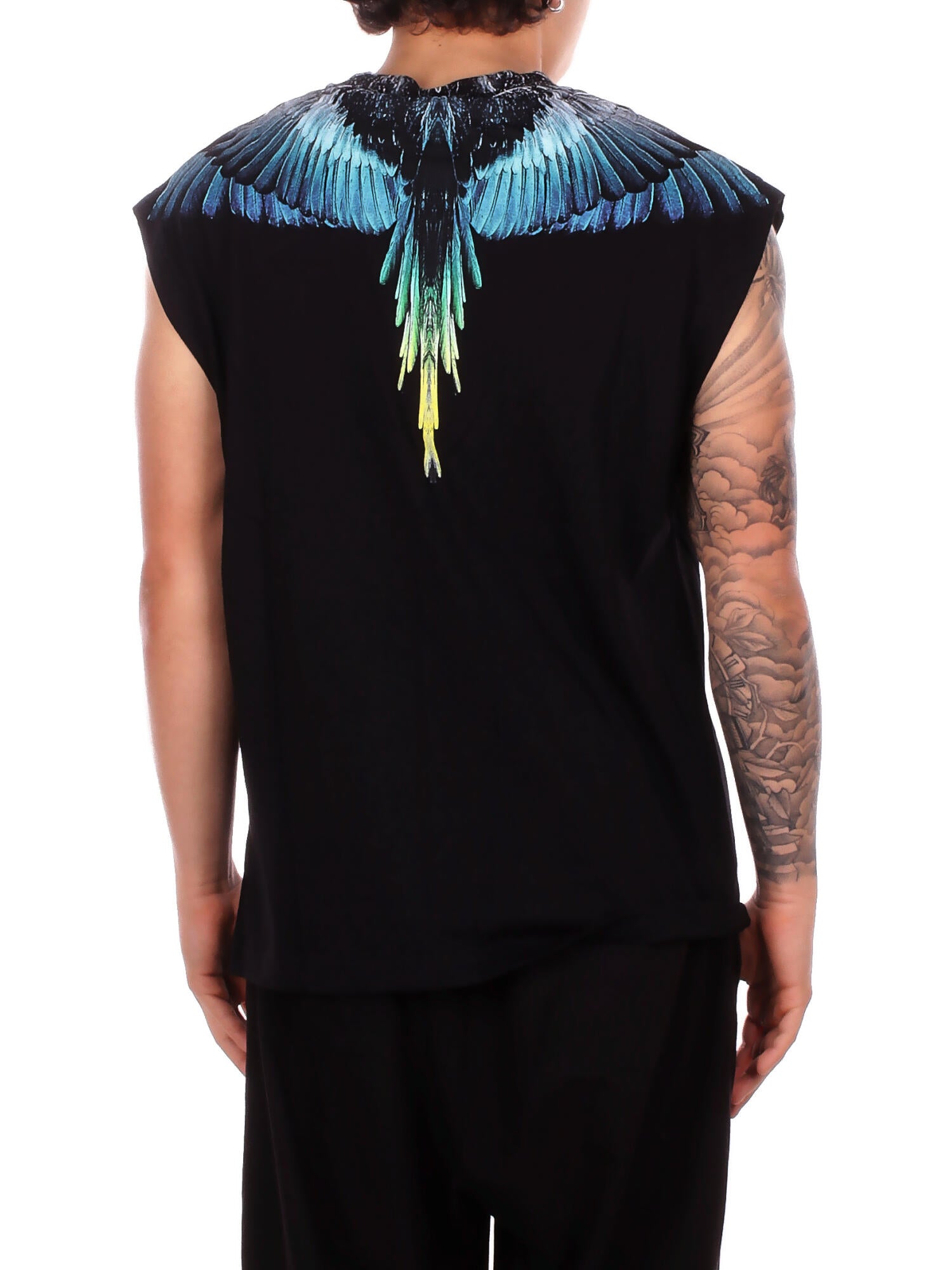 Image of MARCELO BURLON COUNTY OF MILAN Uomo T-shirt S6CMMATH023 110 T-shirt jersey sleeveless man Black