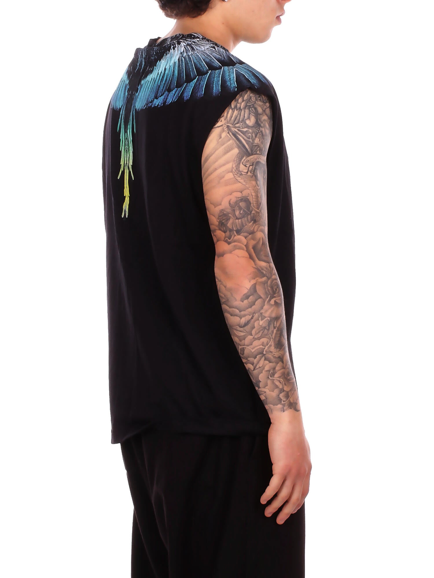 MARCELO BURLON COUNTY OF MILAN Uomo T-shirt S6CMMATH023 110 T-shirt jersey sleeveless man Black