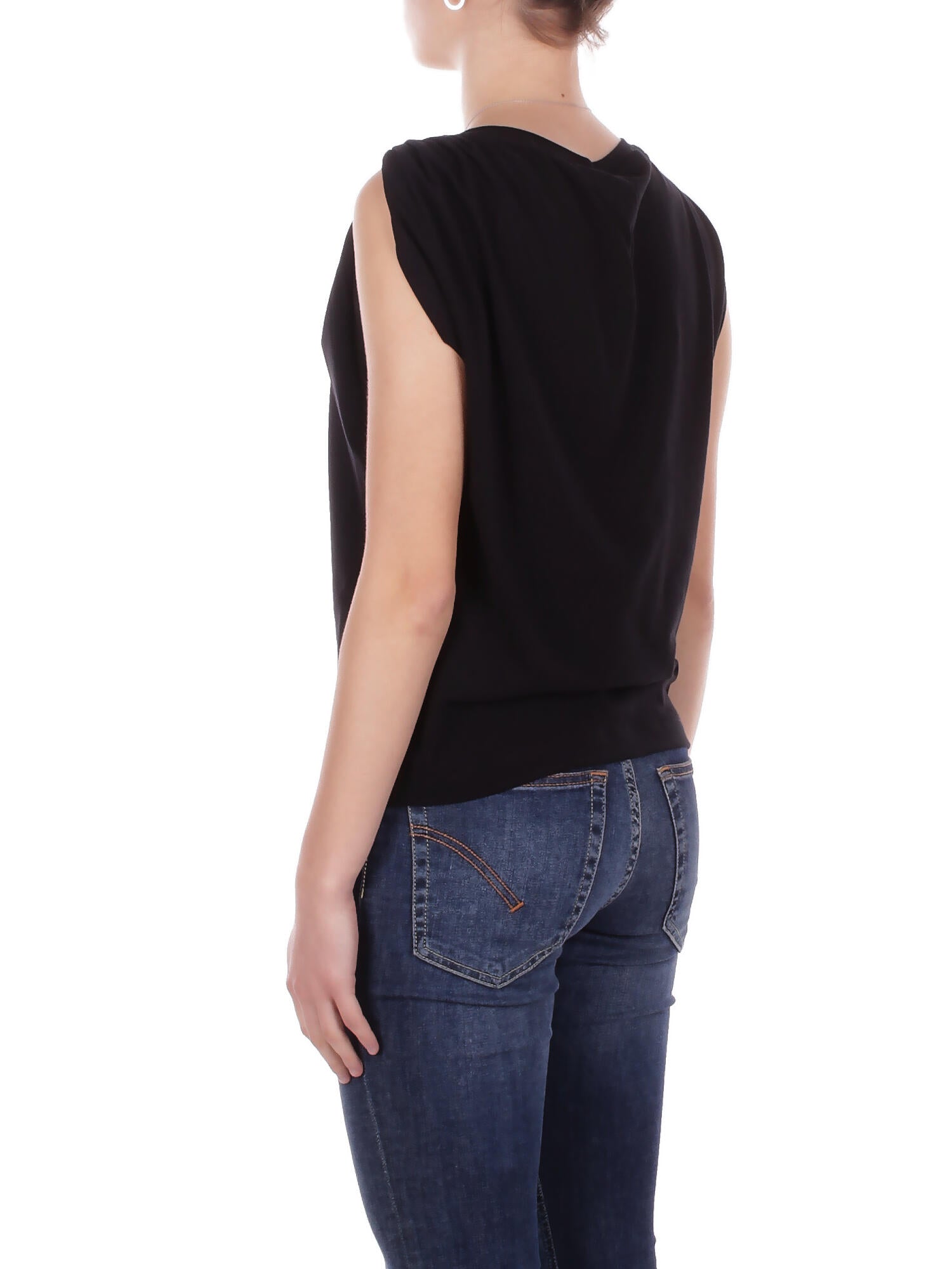 Image of PINKO Donna Maglia 106478A35D Z99 Melody maglia jersey cotone Nero
