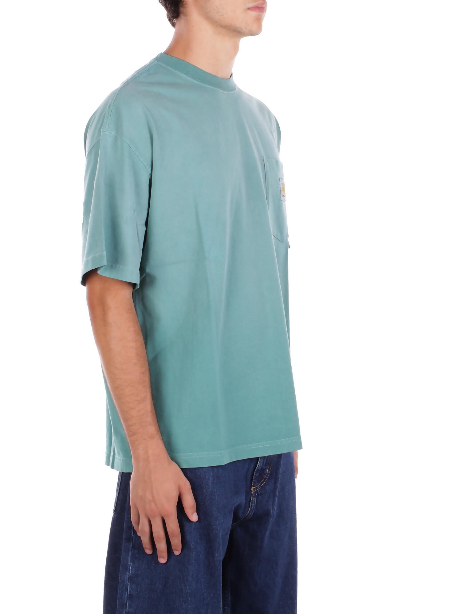 Image of CARHARTT WIP Uomo T-shirt I035140 2ZU5F S/s hudson pocket t-shirt Verdino