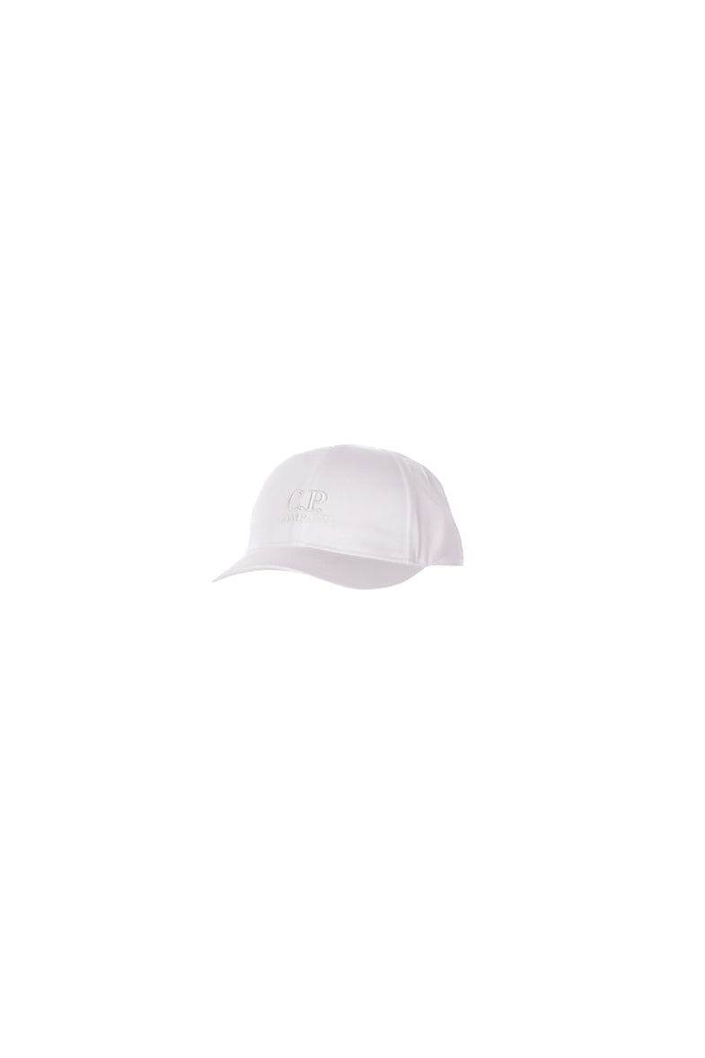 CP COMPANY Uomo Cappello RCCMAC750A006288A 103 Gabardine logo cap White