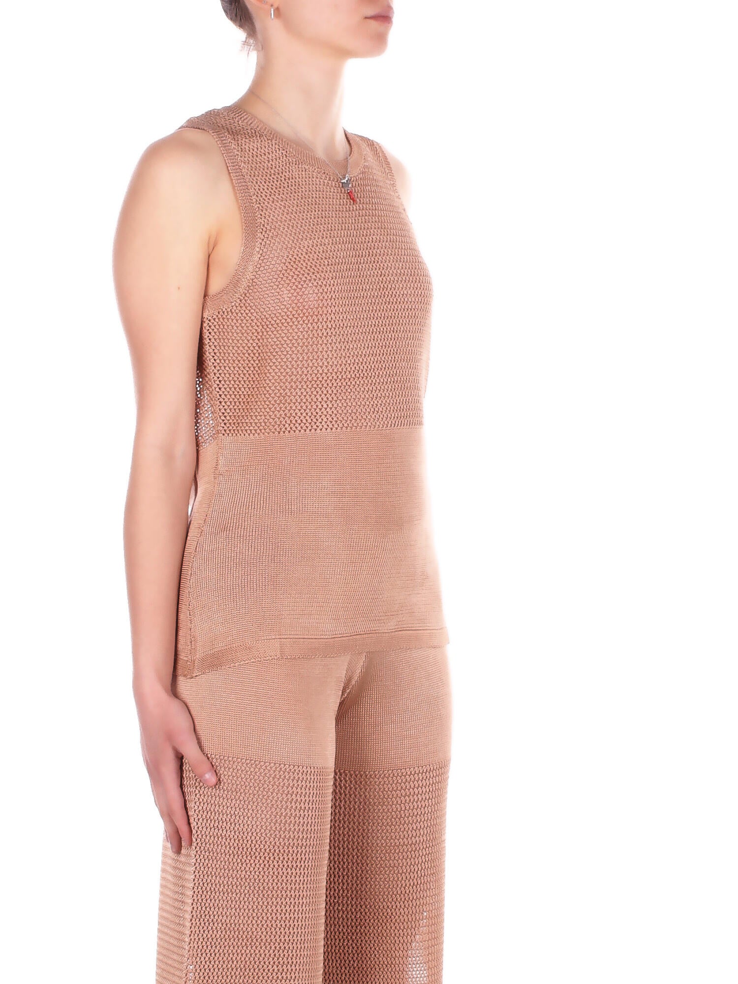 Image of BLUGIRL BLUMARINE Donna Maglia RA6034MA87R X0768 Top maglia visc. lucida sand d Beige