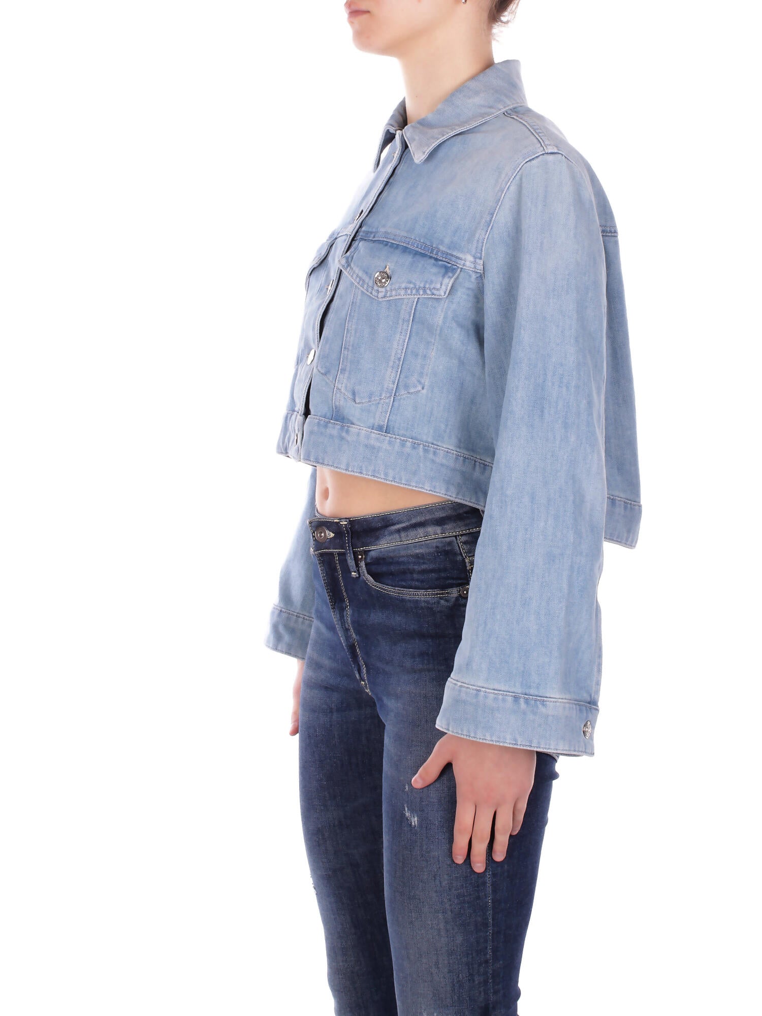 DONDUP Donna Giubbotto DJ753DS0107D 800 Giubbino regular in dnm Denim blu