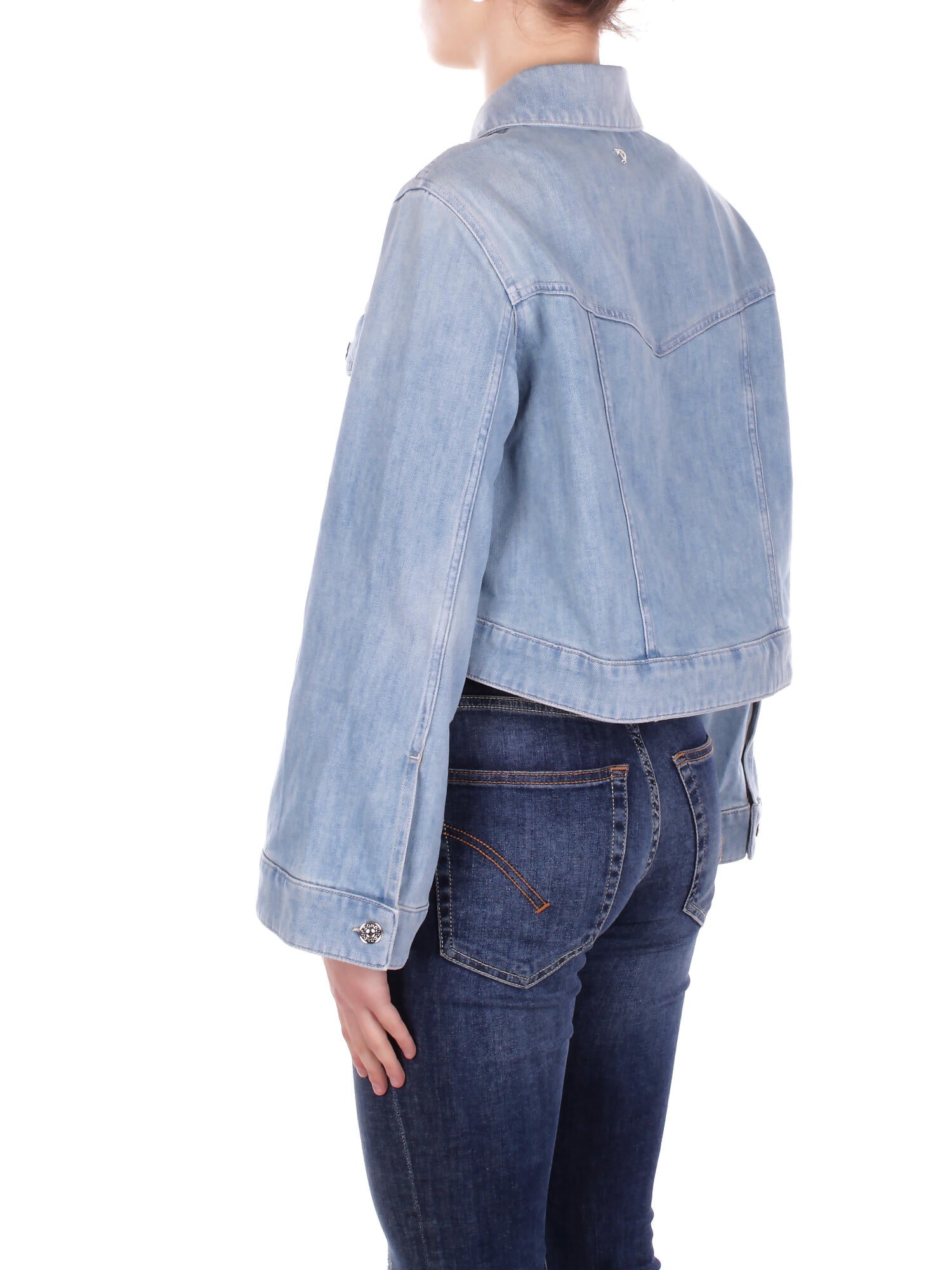 DONDUP Donna Giubbotto DJ753DS0107D 800 Giubbino regular in dnm Denim blu