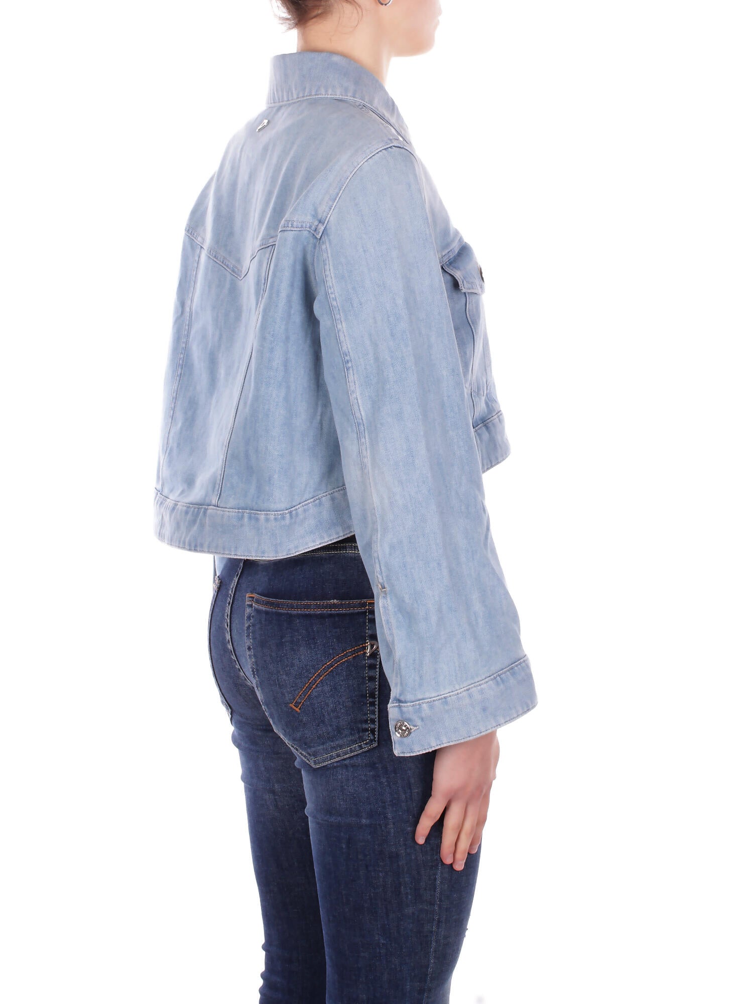 Image of DONDUP Donna Giubbotto DJ753DS0107D 800 Giubbino regular in dnm Denim blu