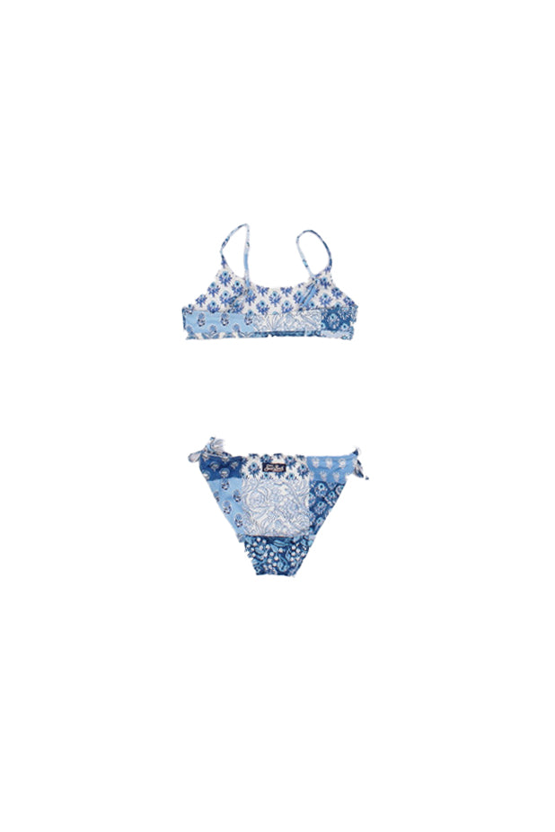 MC2 SAINT BARTH Bambina Costume da bagno JAI0004 03892H 3161 Jaiden double radical patch fl Azzurro