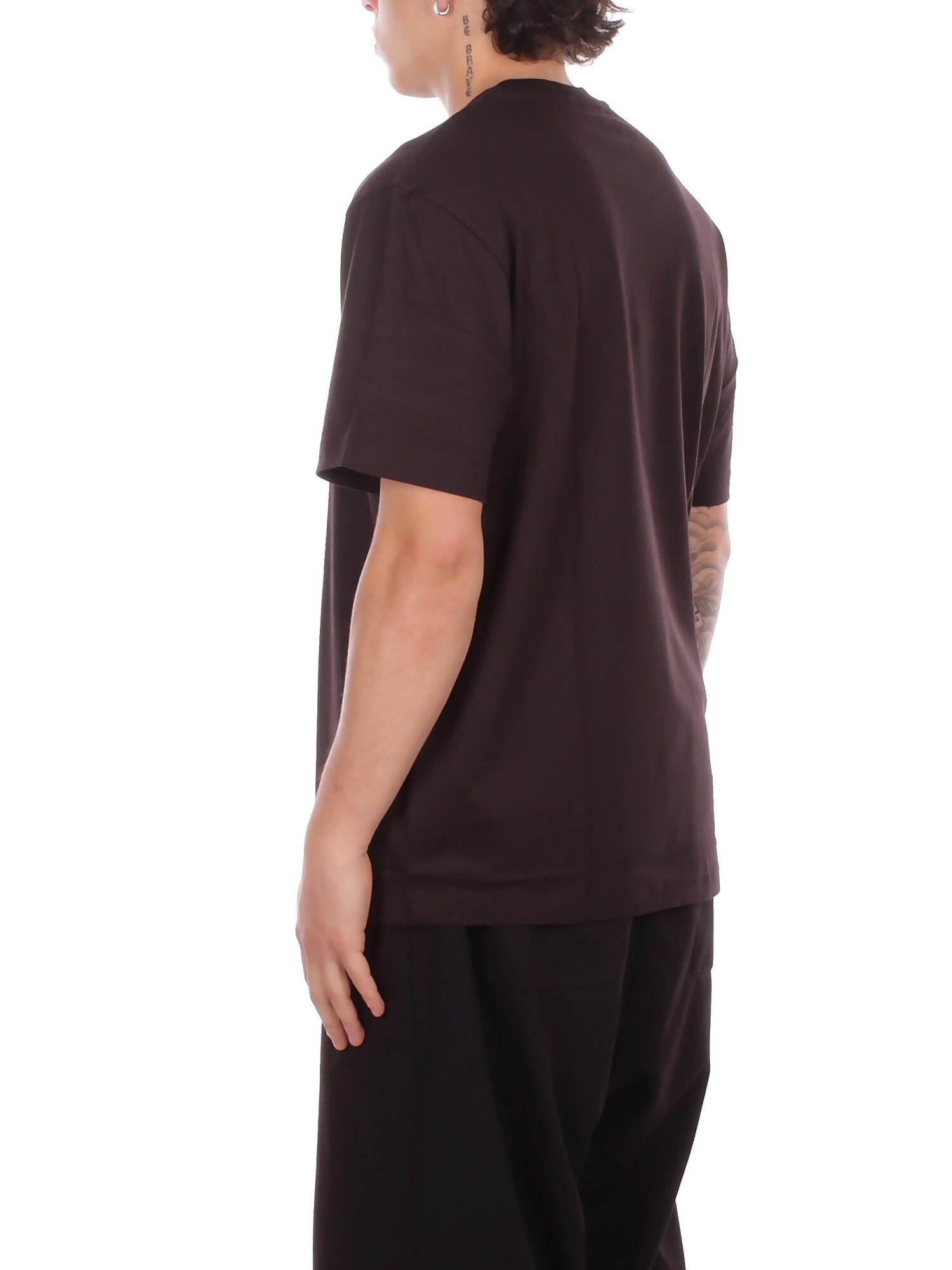 LACOSTE Uomo T-shirt TH7318 3LA Tee shirt Marrone