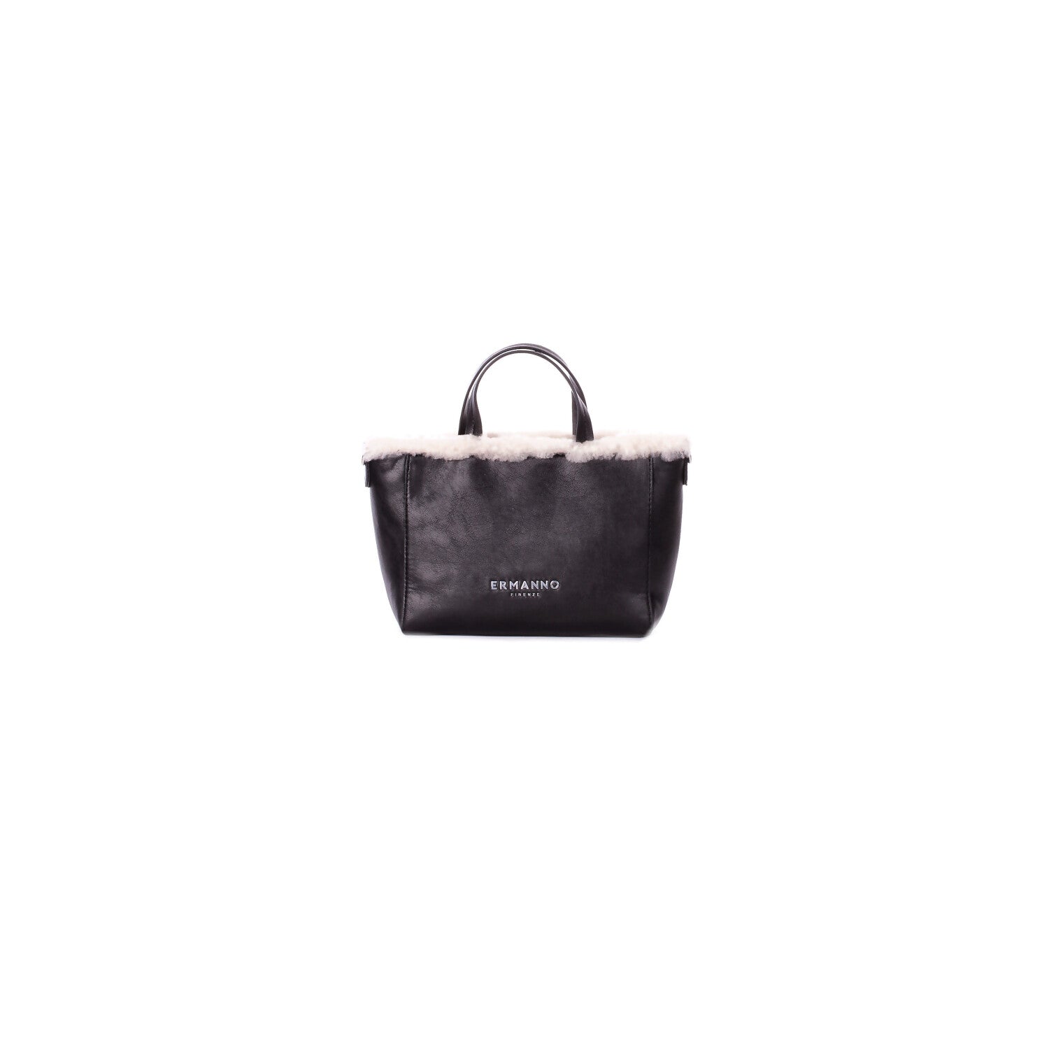 Image of ERMANNO SCERVINO Donna Borsa 12401989 BLACK Small tote vanessa fur Black
