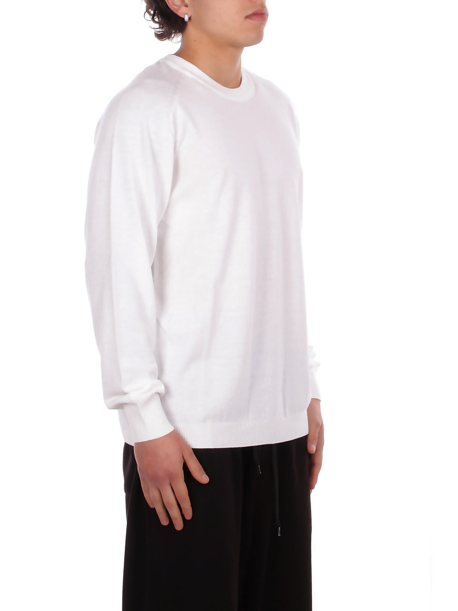 Image of CP COMPANY Uomo Maglia 20CMKN105A006323O 103 Cotton crepe crewneck lens swe White