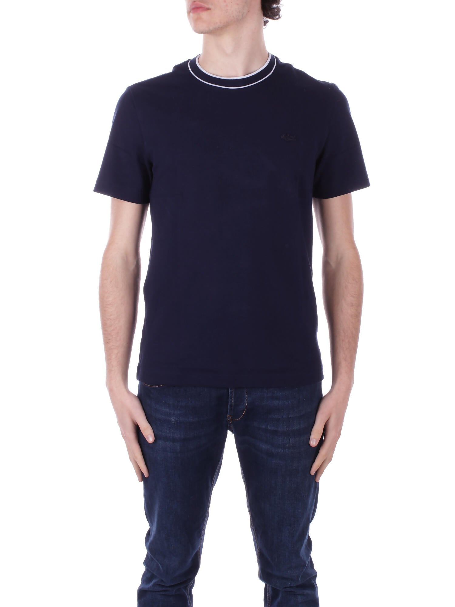 LACOSTE Uomo Maglia TH8174 166 Tee shirt Blu