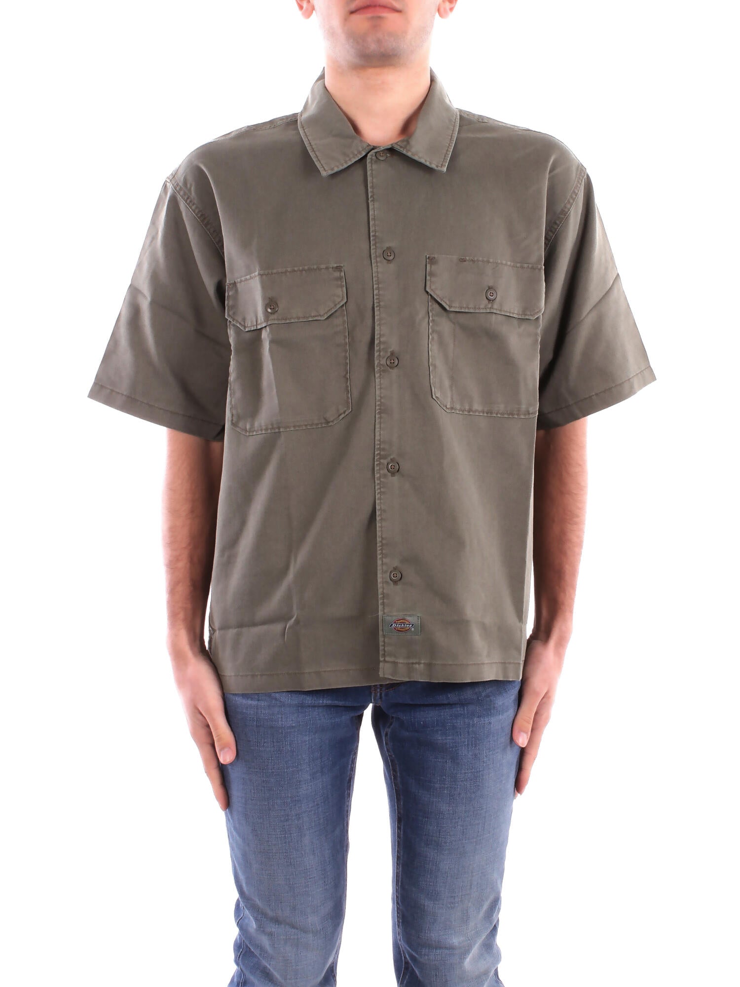 DICKIES Uomo Camicia DK0A4Z7Q MGR1 Unionville gd work shirt ss mi Verde militare