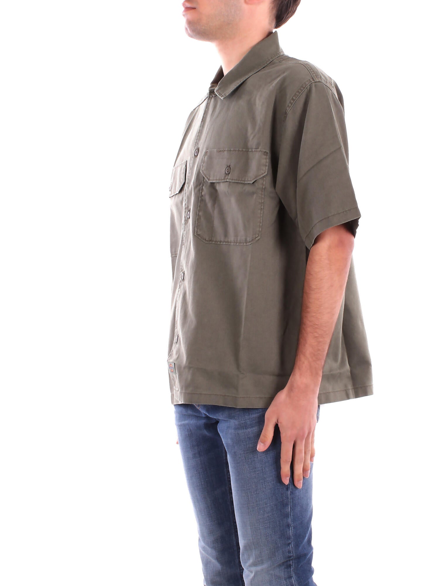 DICKIES Uomo Camicia DK0A4Z7Q MGR1 Unionville gd work shirt ss mi Verde militare