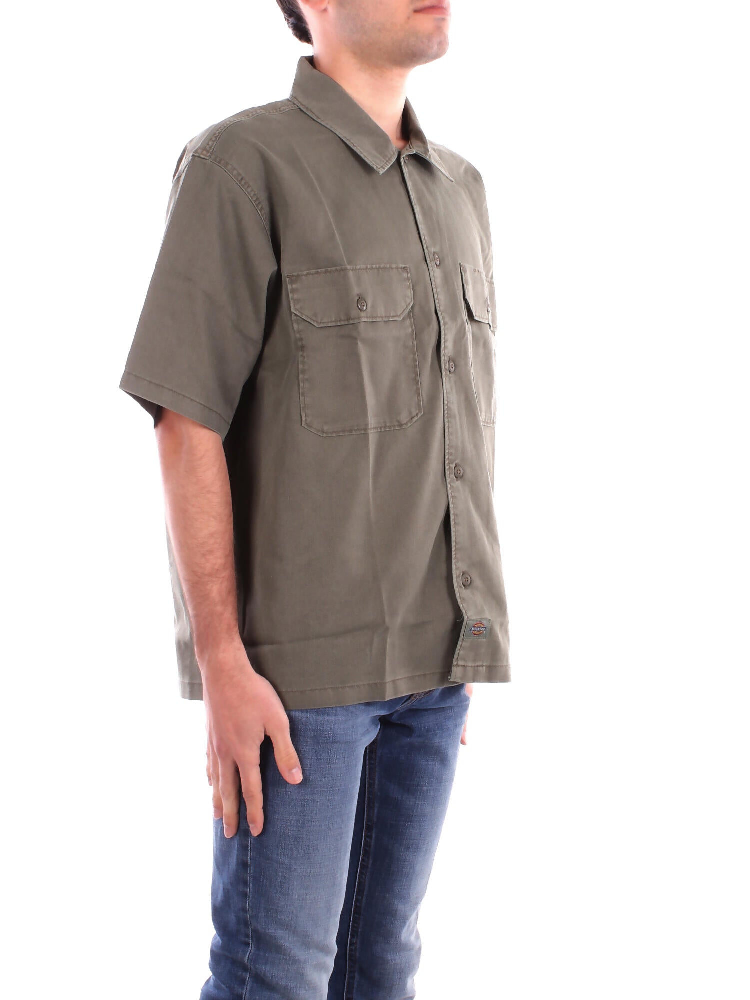 Image of DICKIES Uomo Camicia DK0A4Z7Q MGR1 Unionville gd work shirt ss mi Verde militare