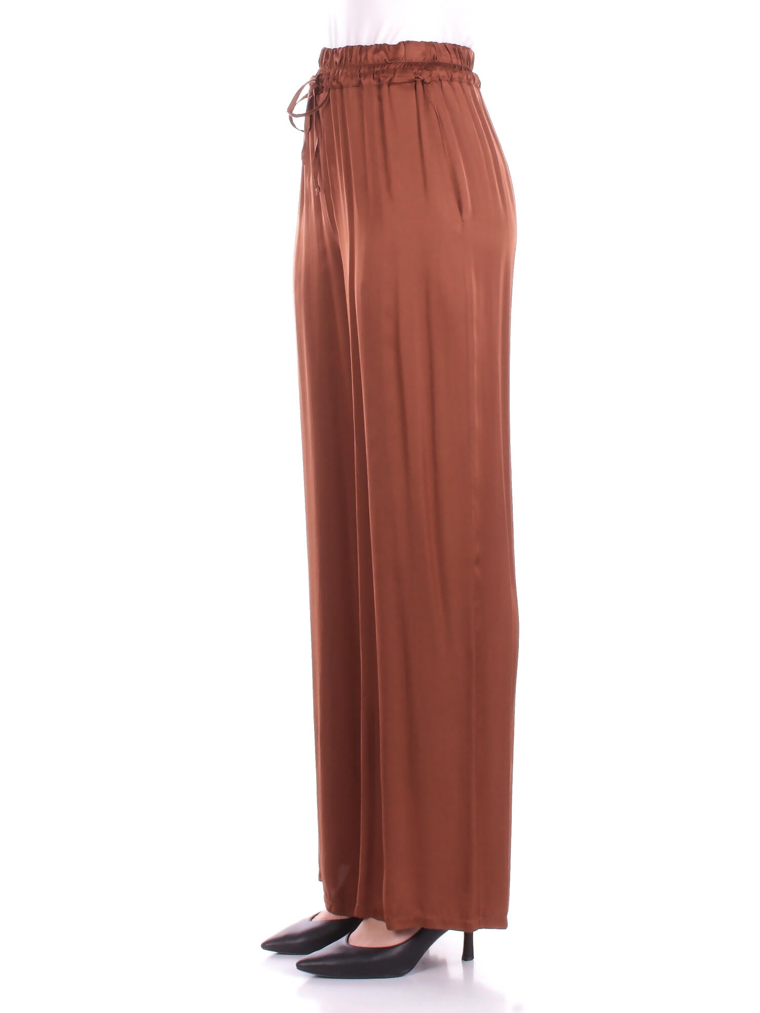 MANILA GRACE Donna Pantalone P052VU MD489 Pantalone doppio fas Terra