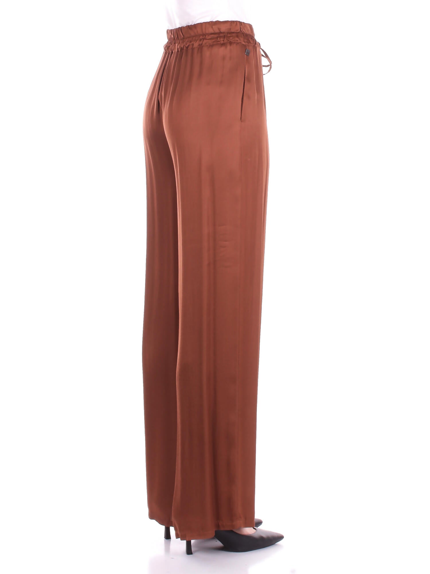 MANILA GRACE Donna Pantalone P052VU MD489 Pantalone doppio fas Terra