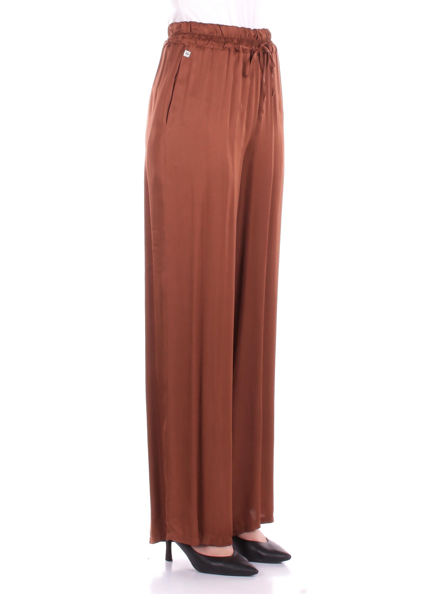 MANILA GRACE Donna Pantalone P052VU MD489 Pantalone doppio fas Terra